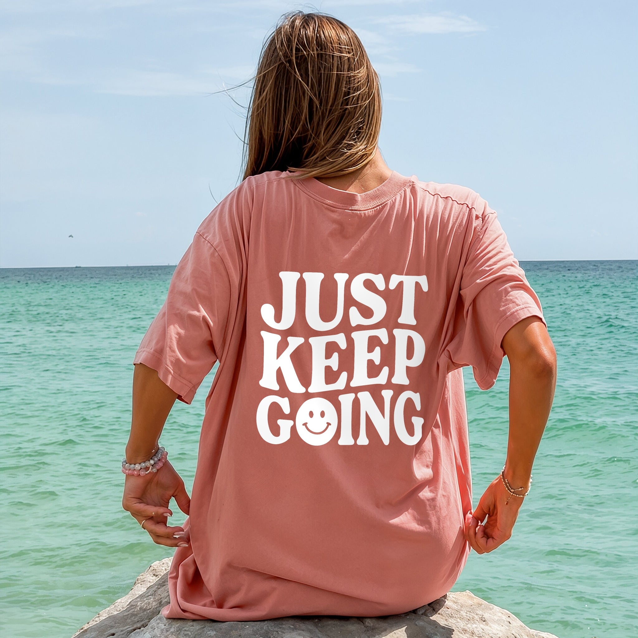 Keep Going Tee - Coral Back