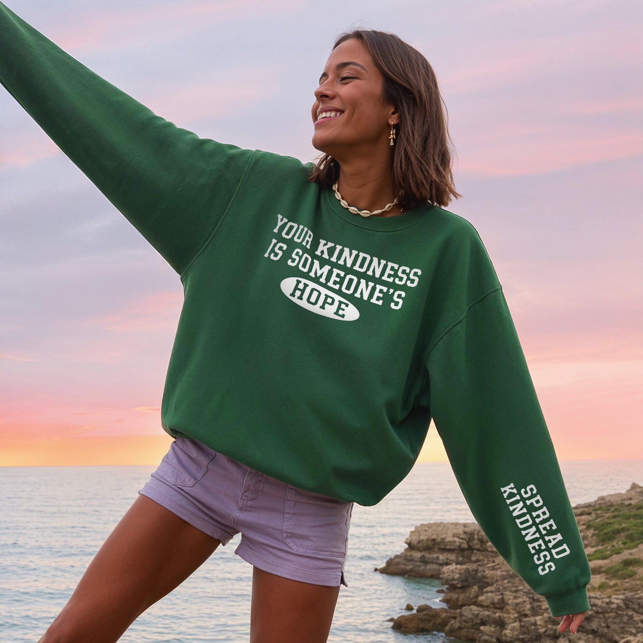 Someones Hope Sweater - Forest Green Front