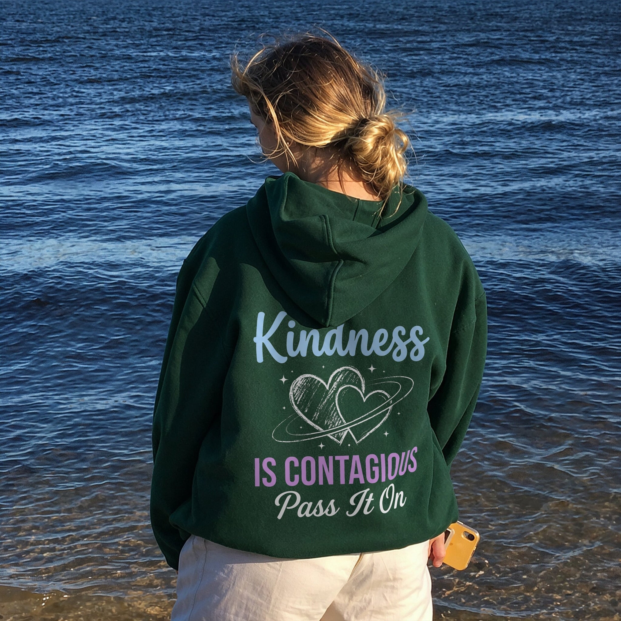 Pass It On Hoodie - Forest Green Back