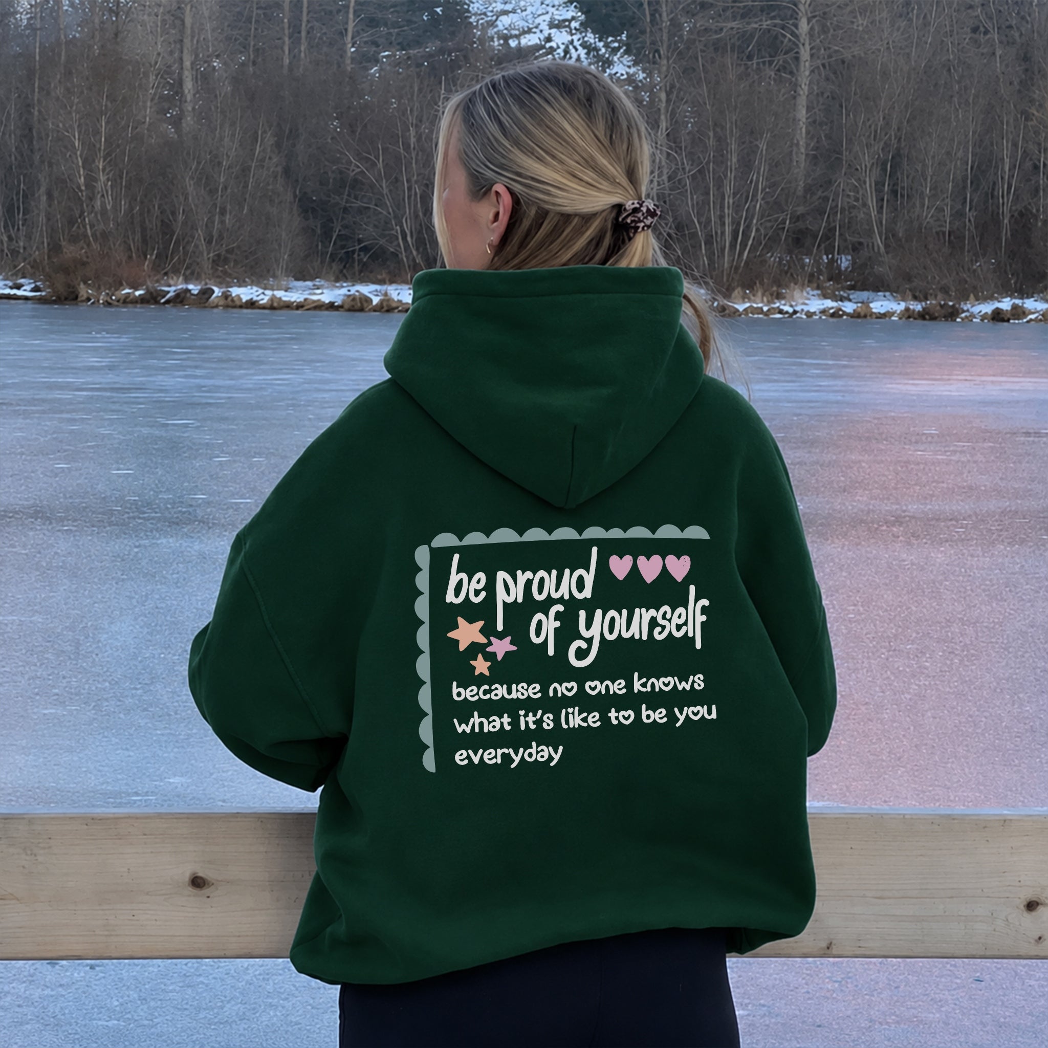 Be Proud Hoodie - Forest Green back