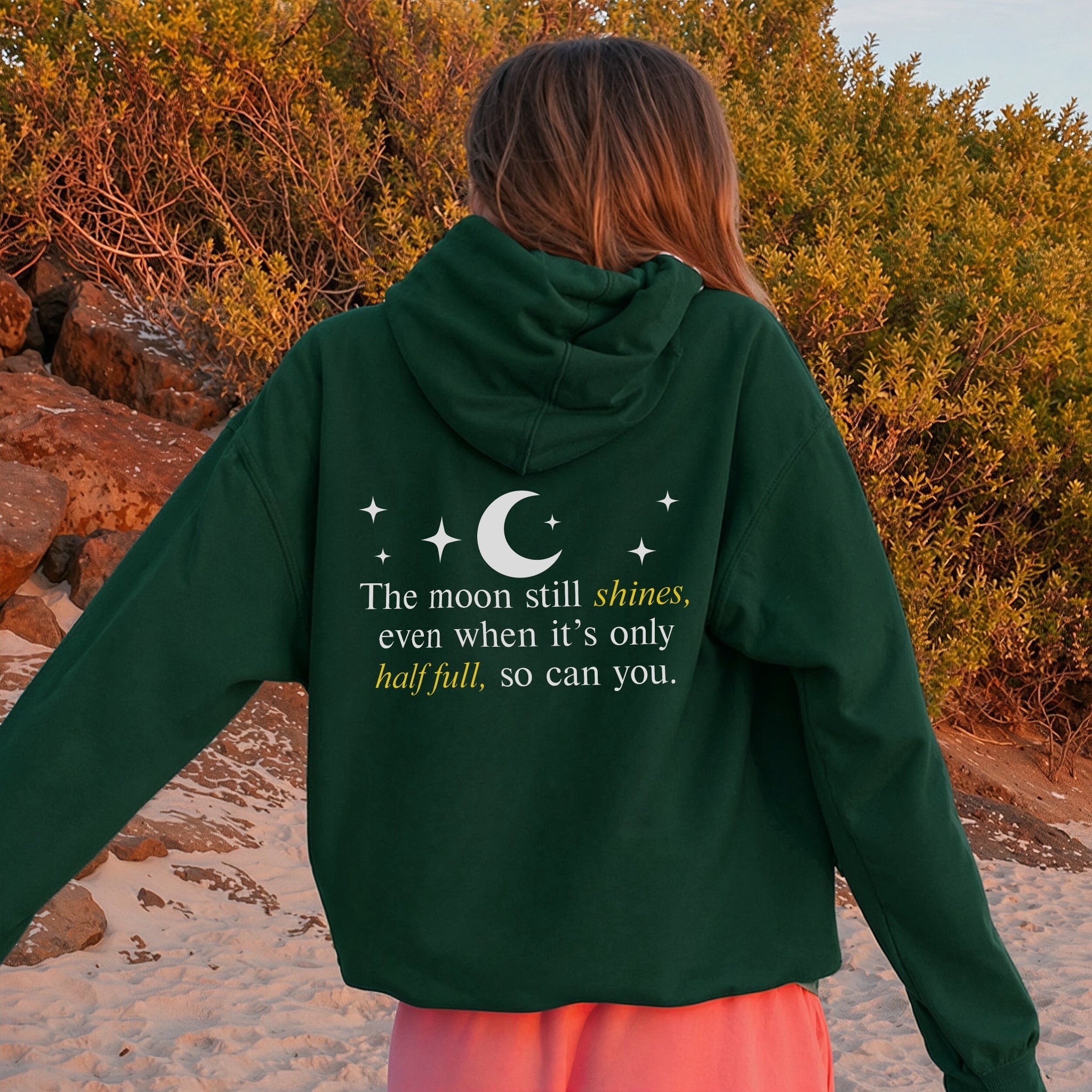 Still Shines Hoodie - Forest Green Back