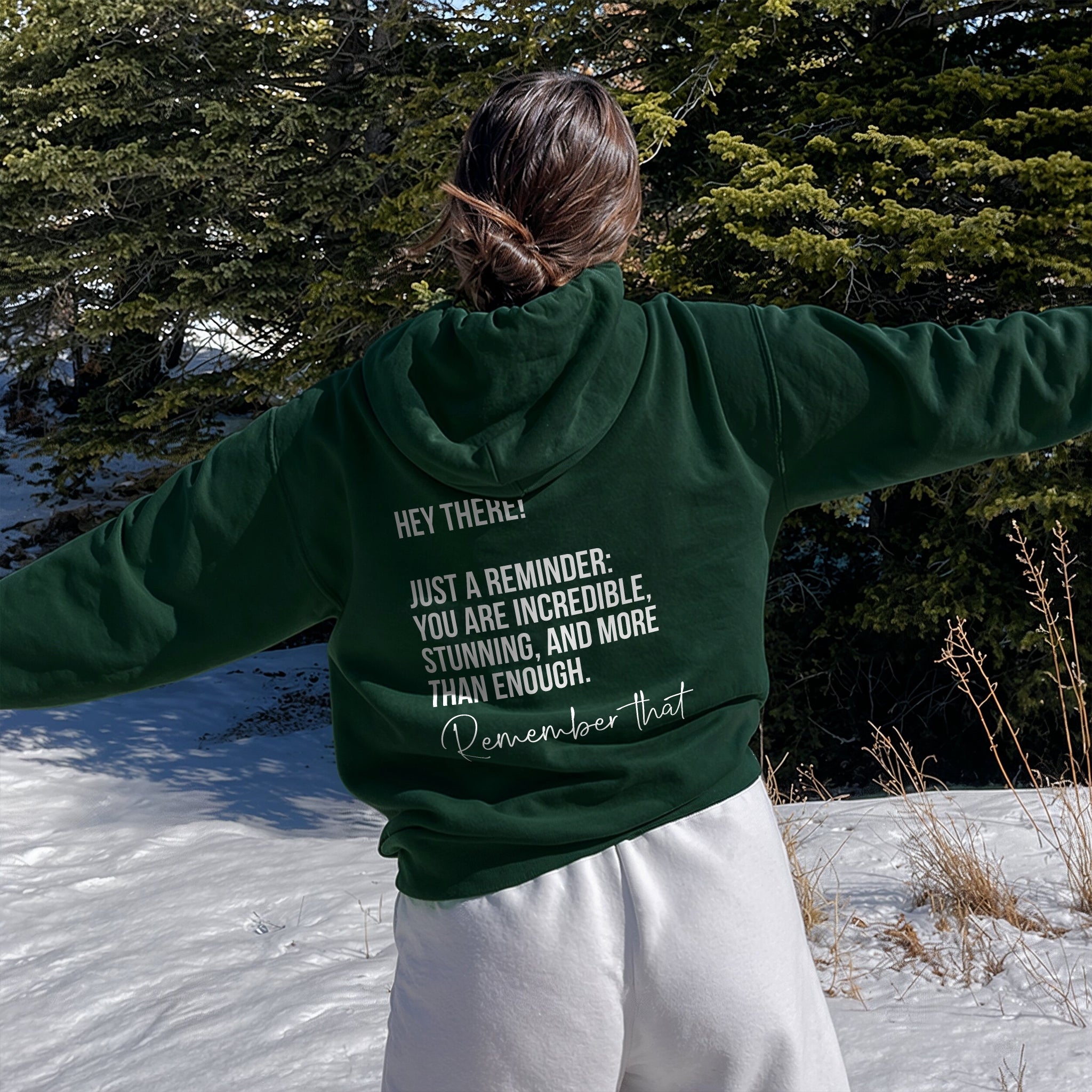 More Than Enough Hoodie - Forest Green Back
