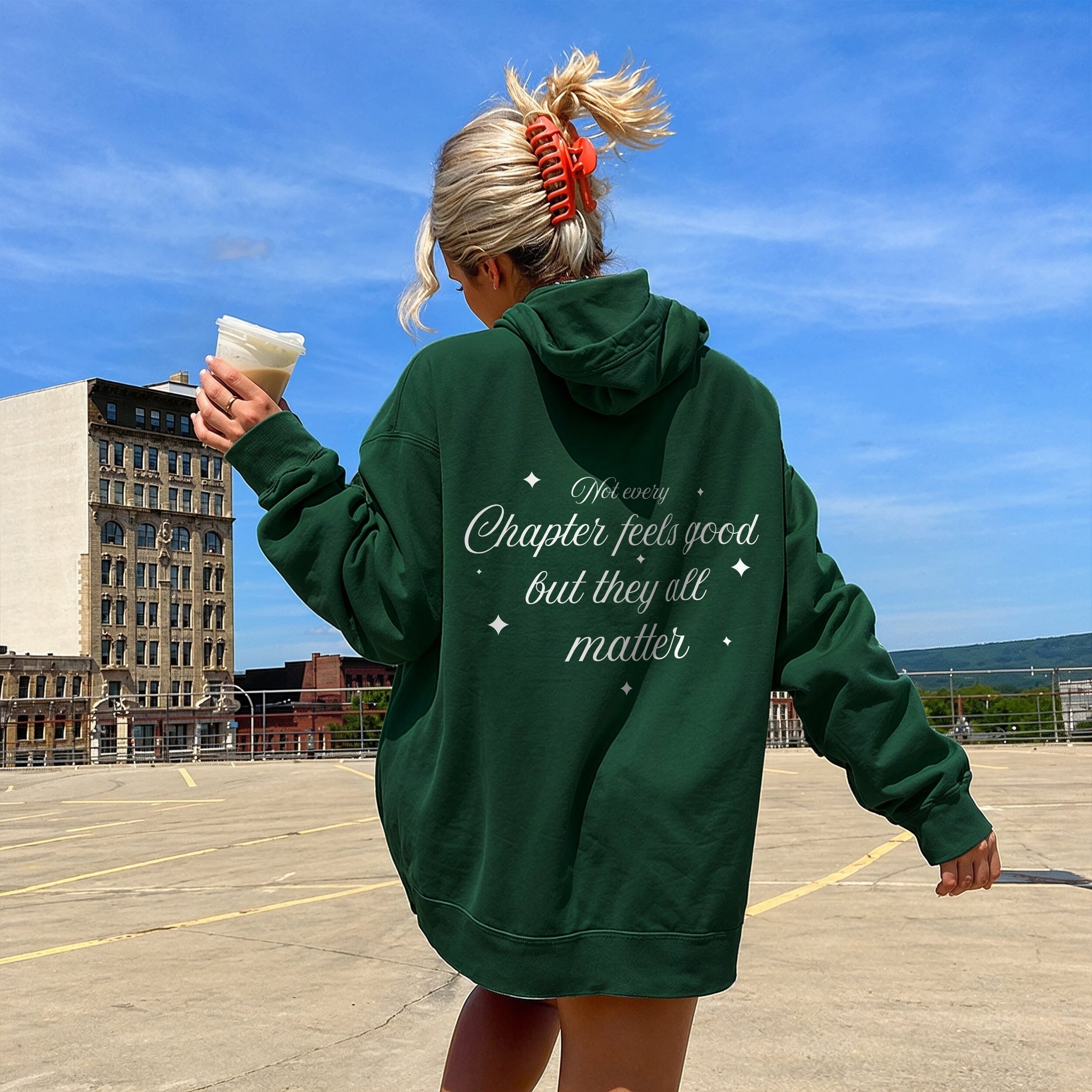 Next Chapter Hoodie - Forest Green Back