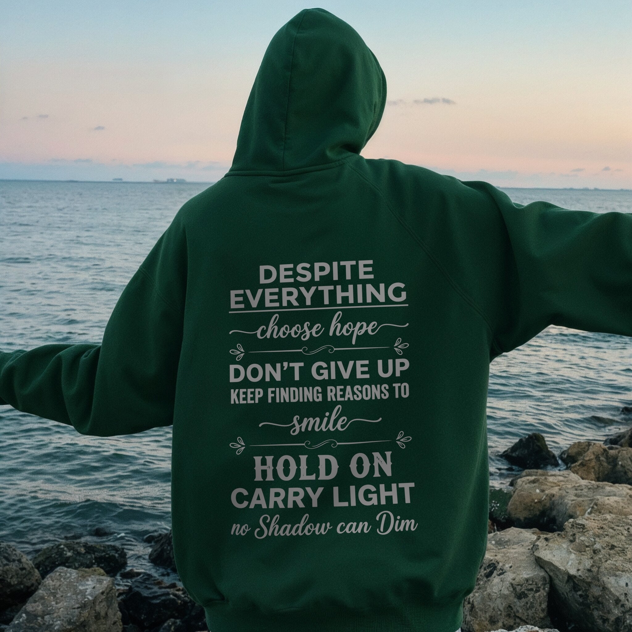 Dear Self Hoodie - Forest Green Back