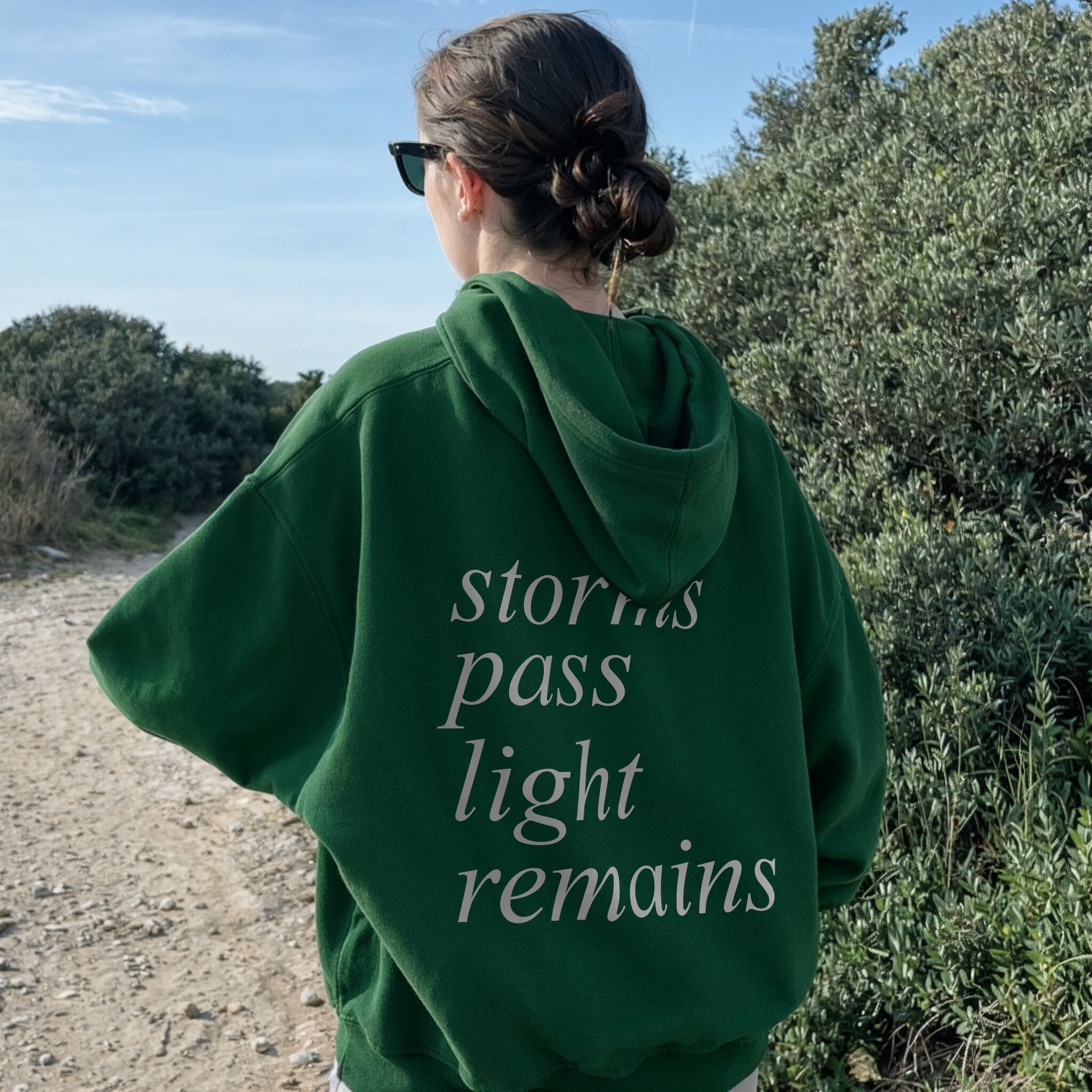Light Returns Hoodie - Forest Green Back