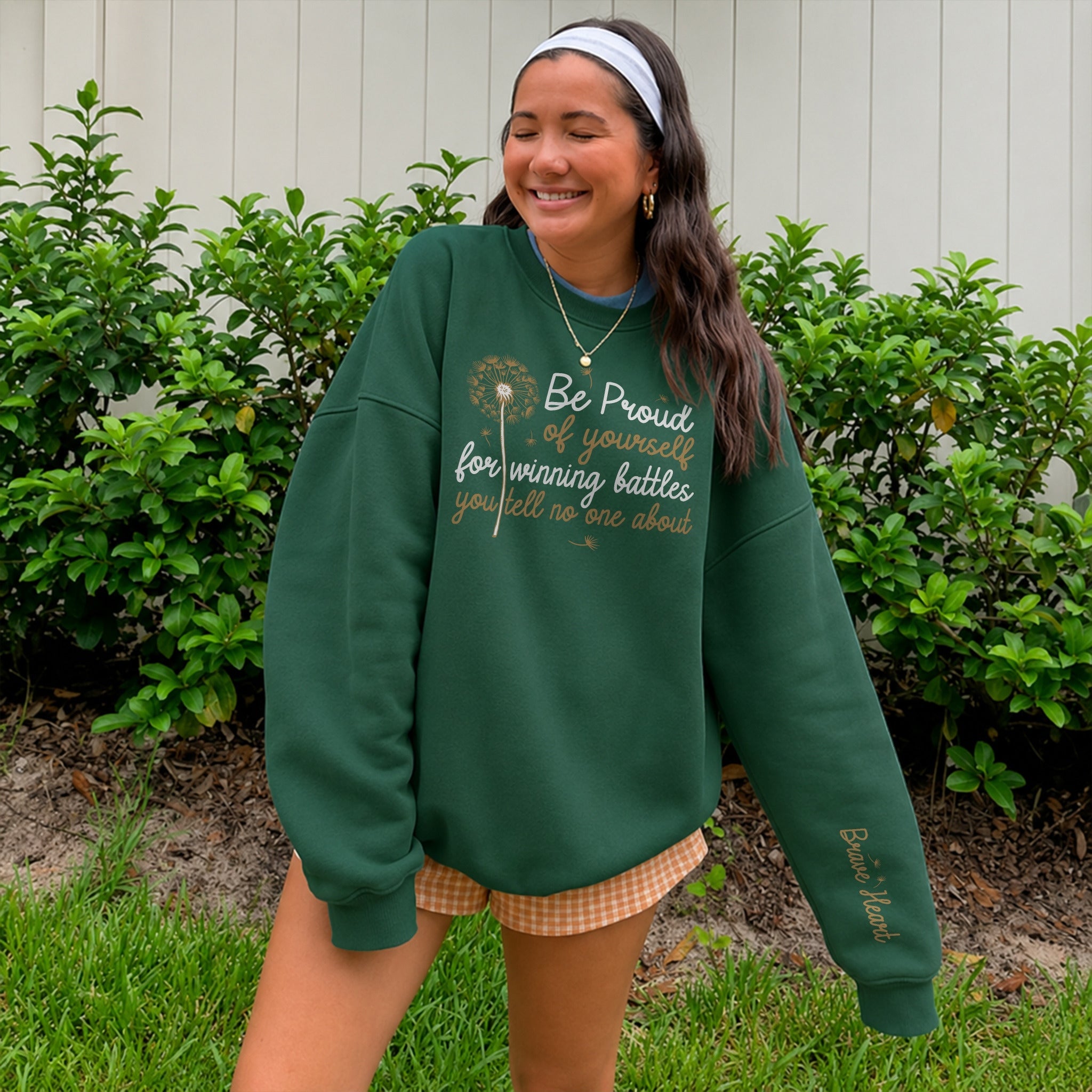 Quiet Battles Sweater - Forest Green front