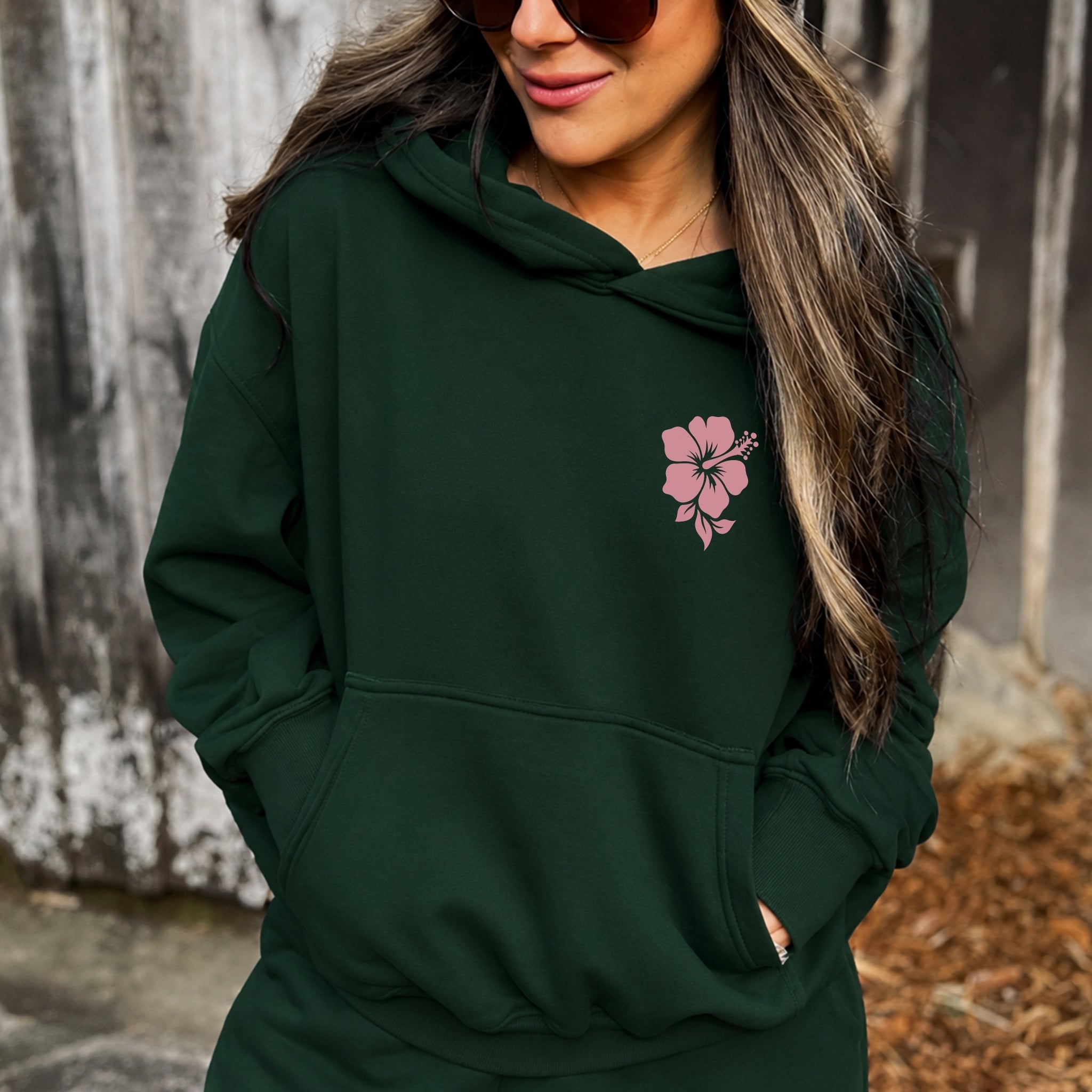 Never Too Much Always Enough Hoodie - Forest Green front