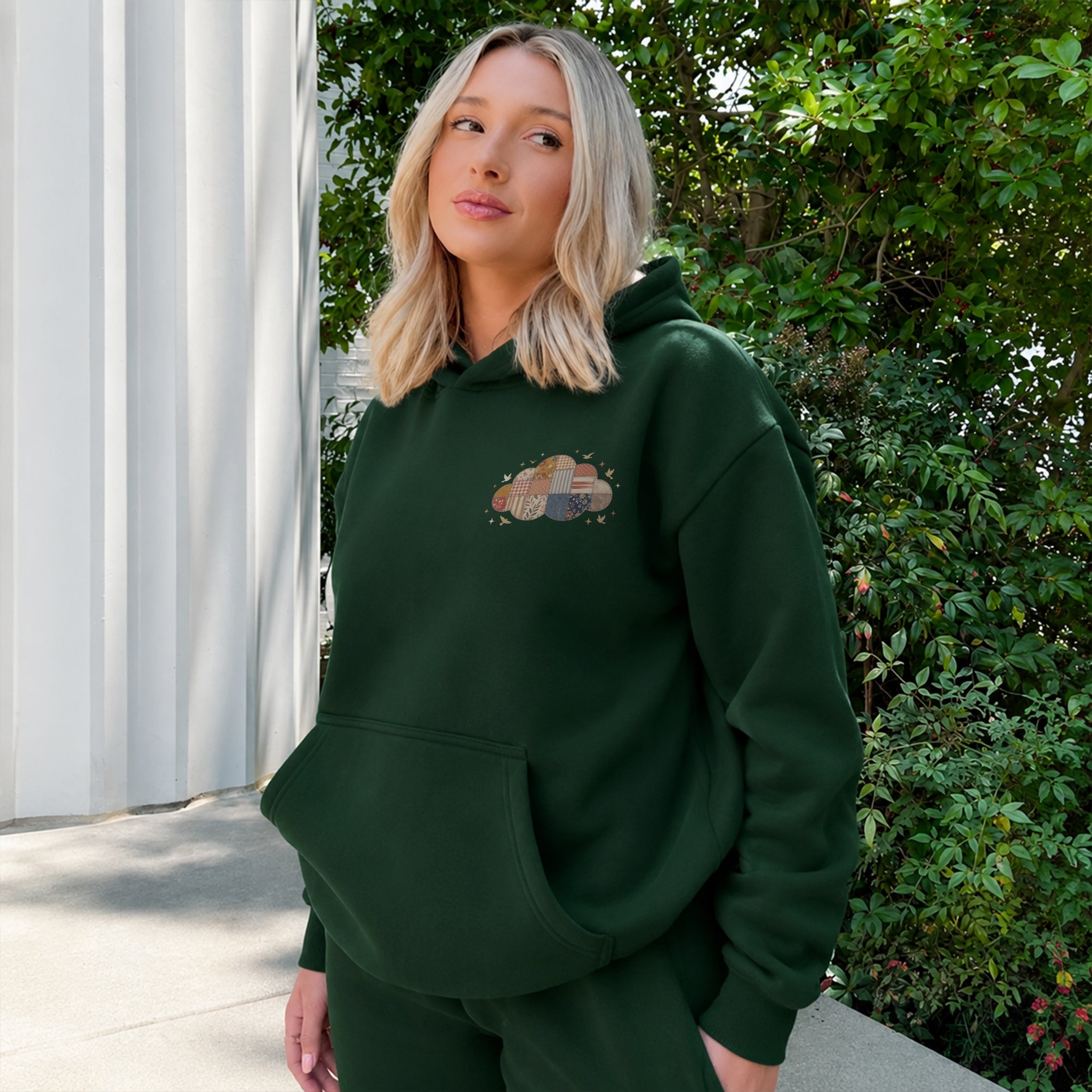 Someone Up There Hoodie - Forest Green front