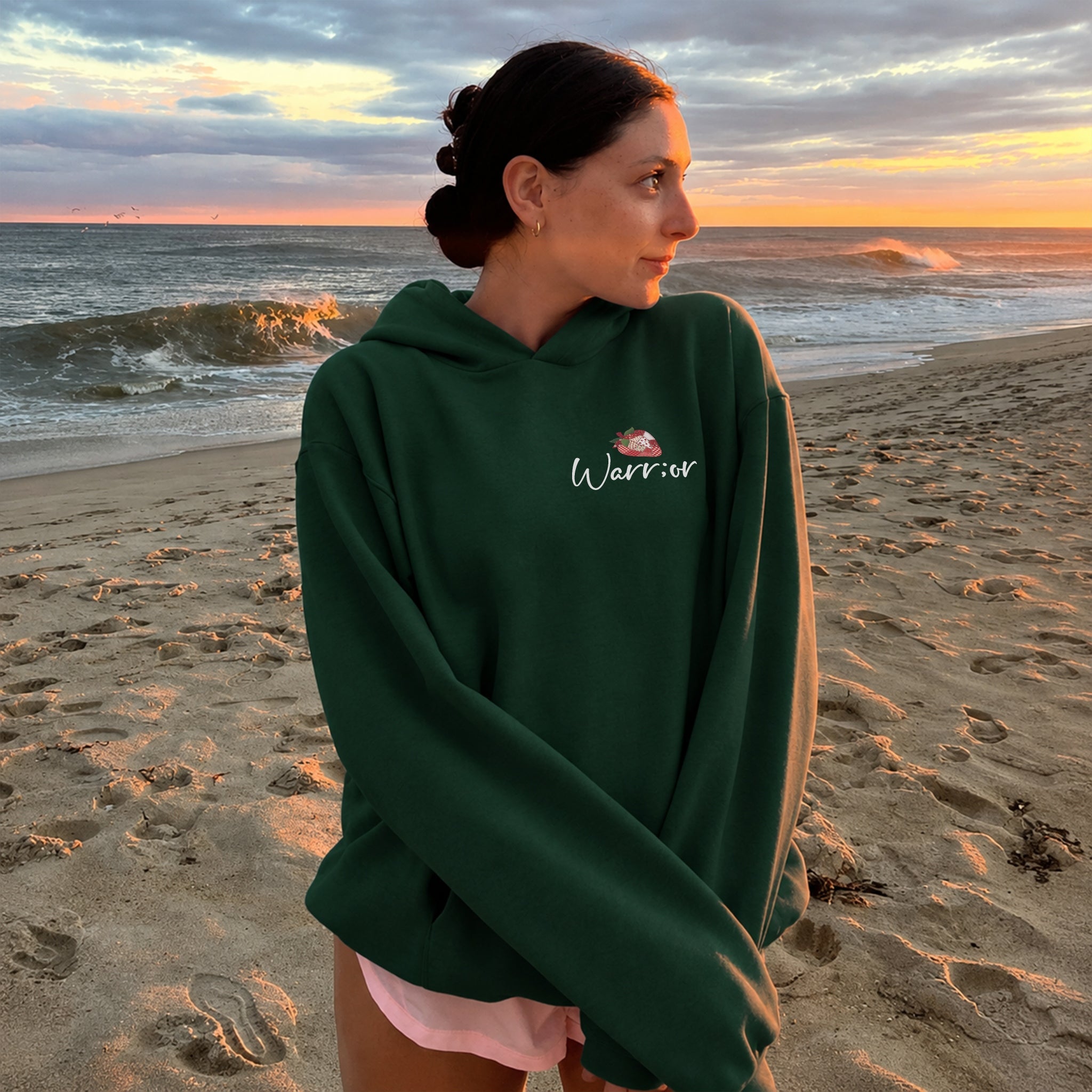 Stronger Than You Know Hoodie - Forest Green front