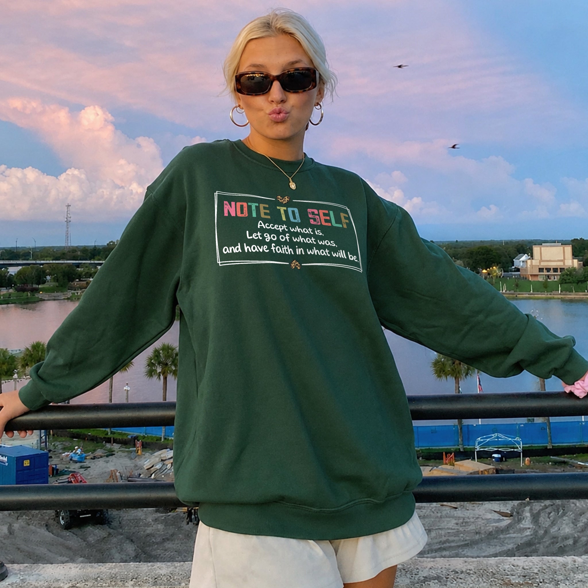 Have Faith Sweater - Forest Green front
