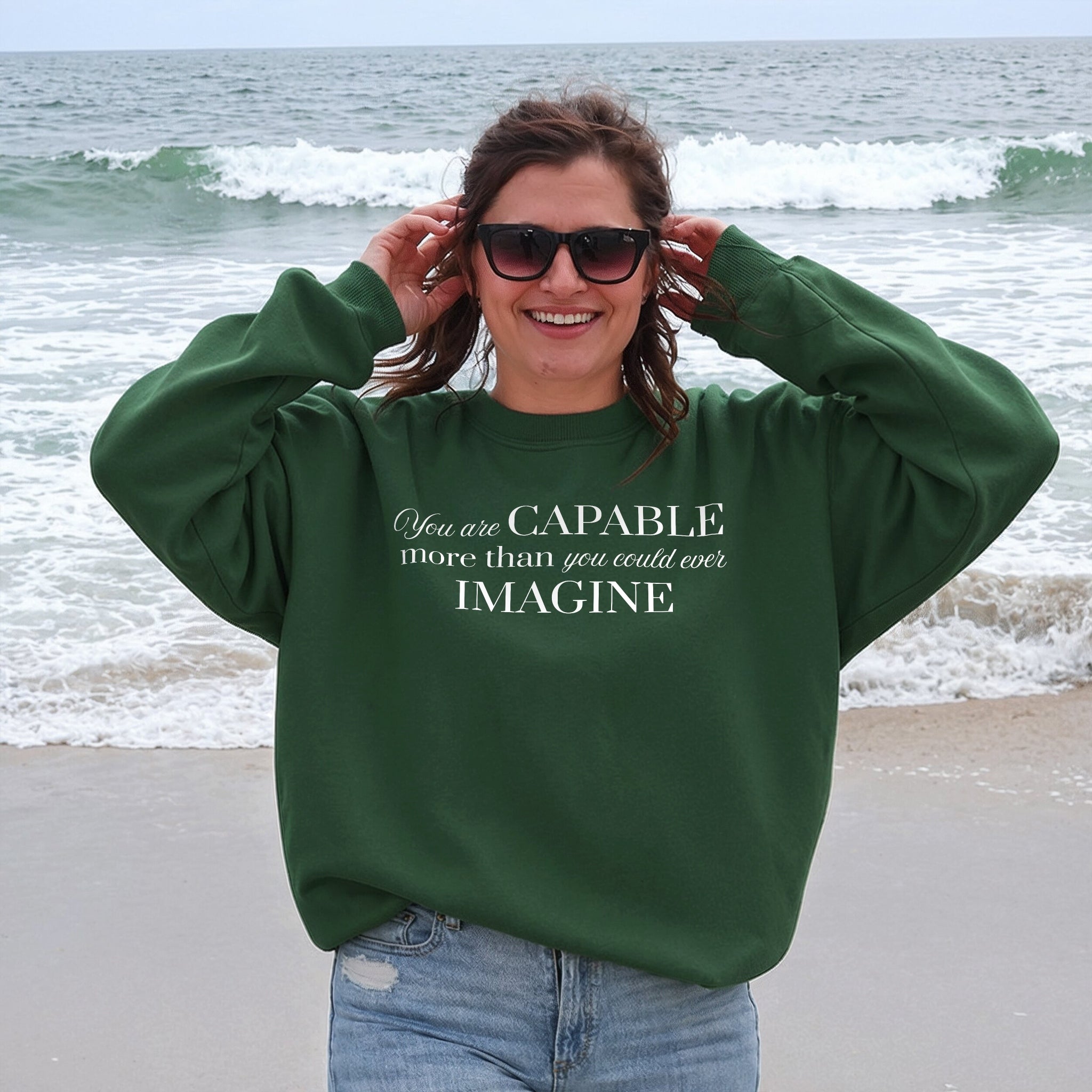 More Than You Know Sweater - Forest Green Front