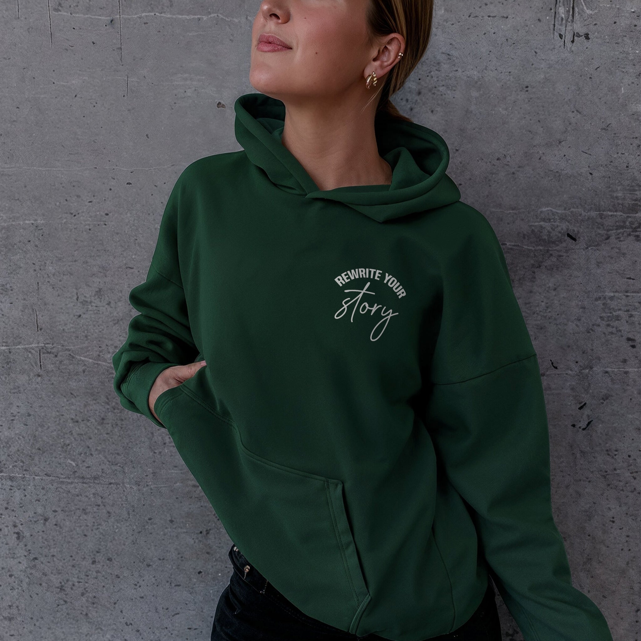 Rewrite Hoodie - Forest Green Front