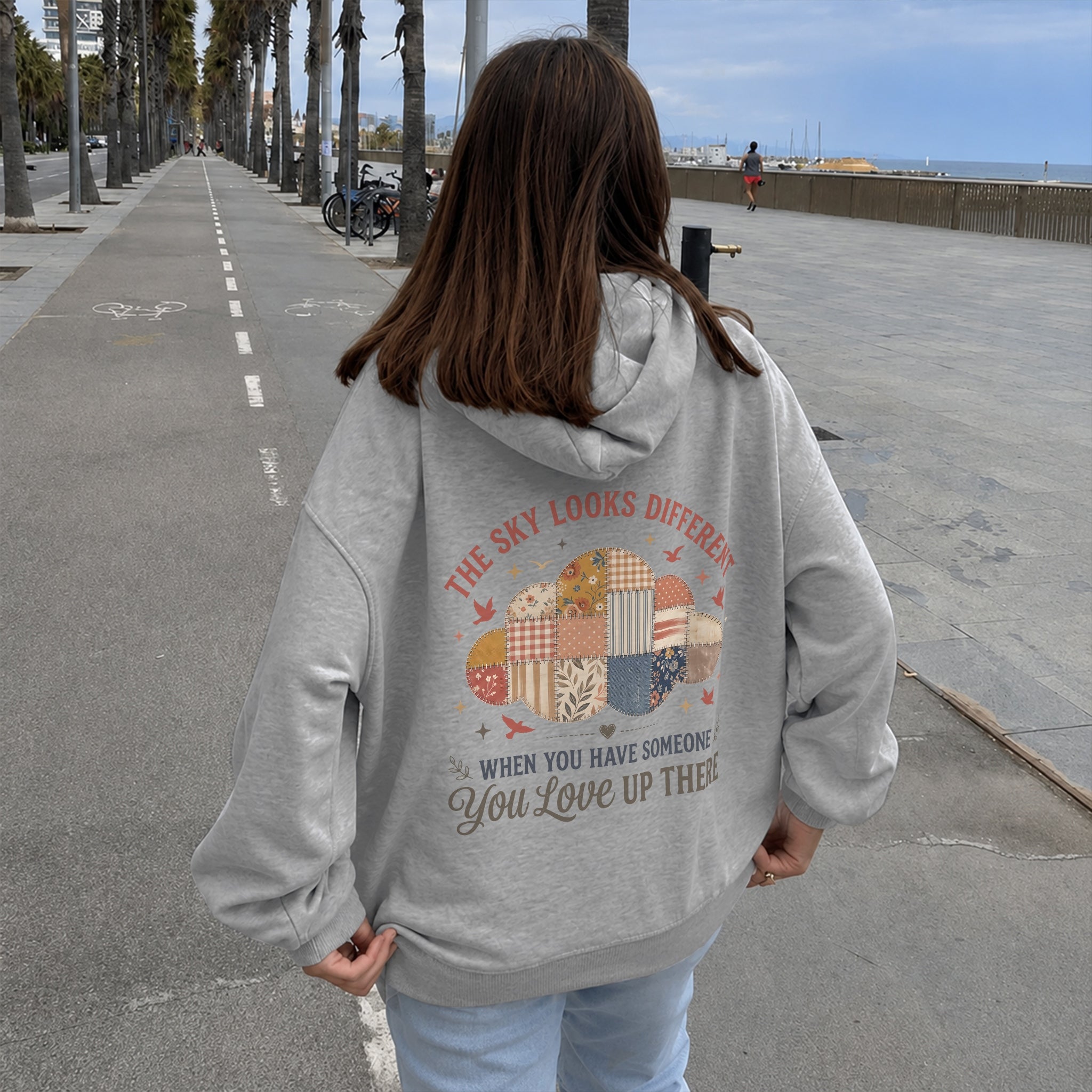 Someone Up There Hoodie - Gray back