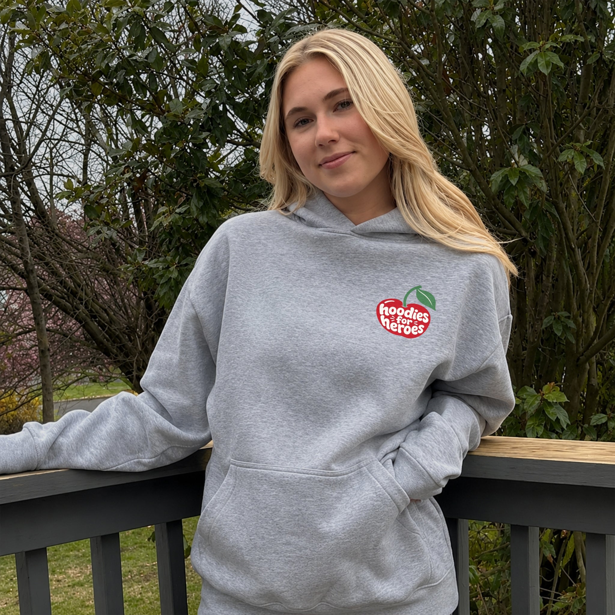 Your Mind Matters Cherry Hoodie - Gray front