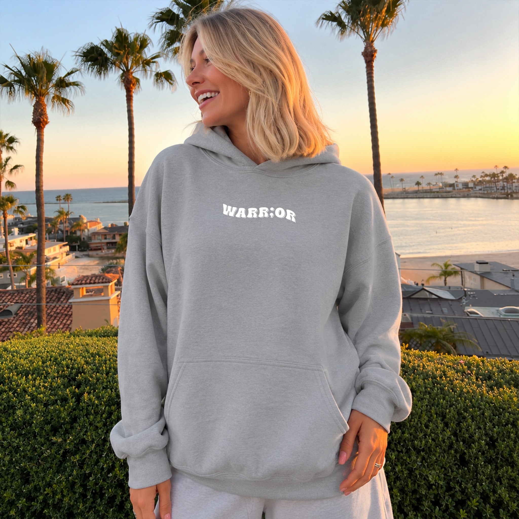 Warr;or Hoodie - Gray front