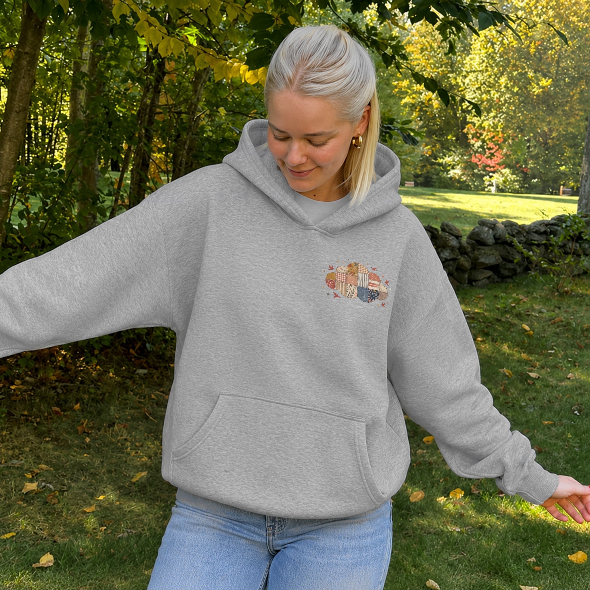 Someone Up There Hoodie - Gray front