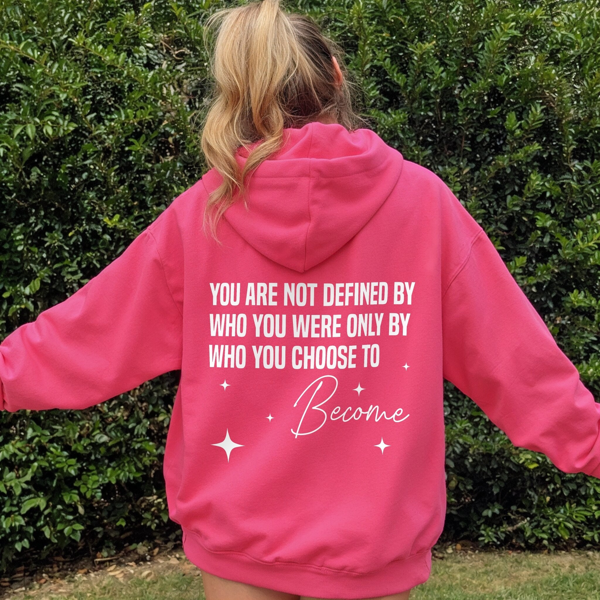 Rewrite Hoodie - Hot Pink Back
