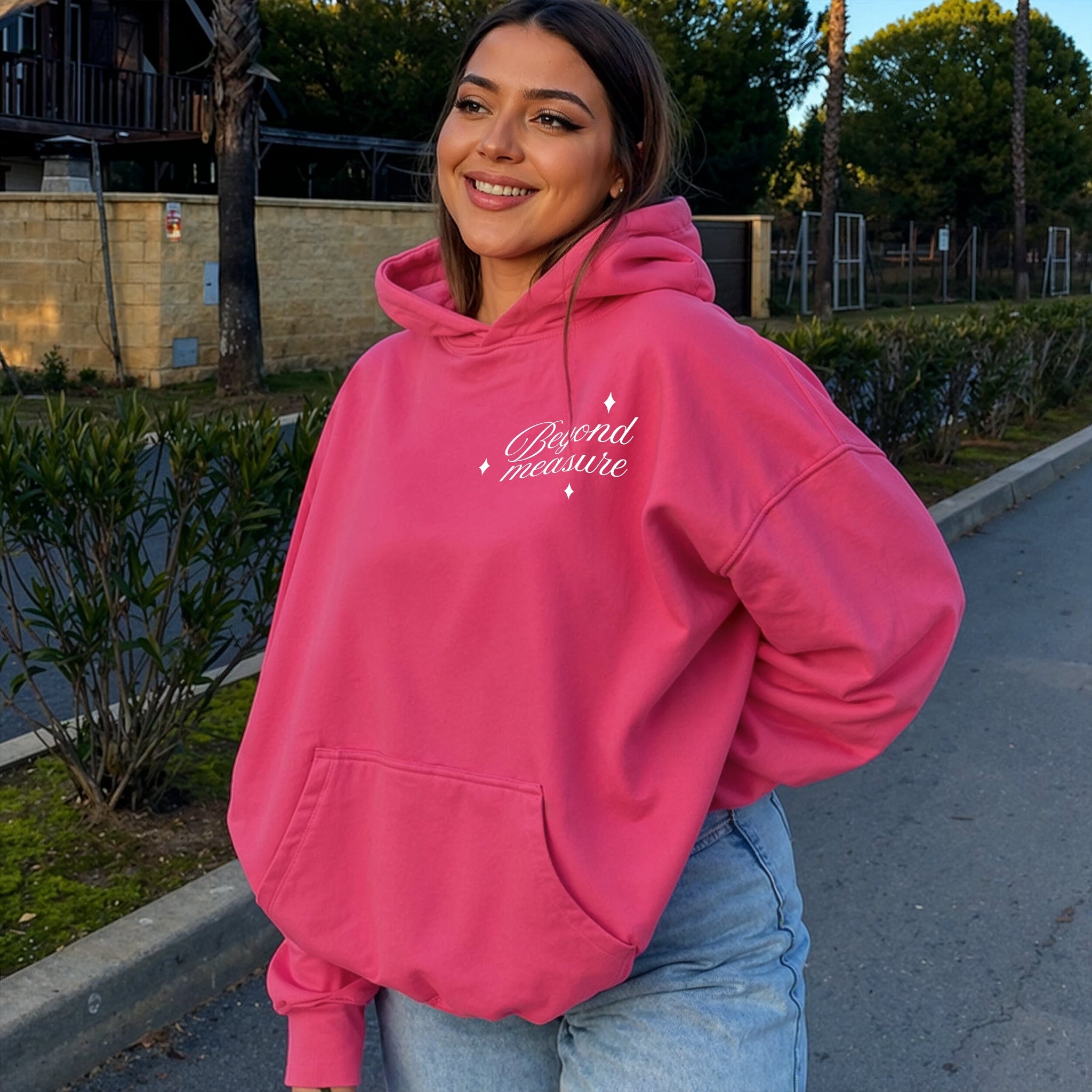 Beyond Measure Hoodie - Hot Pink Front