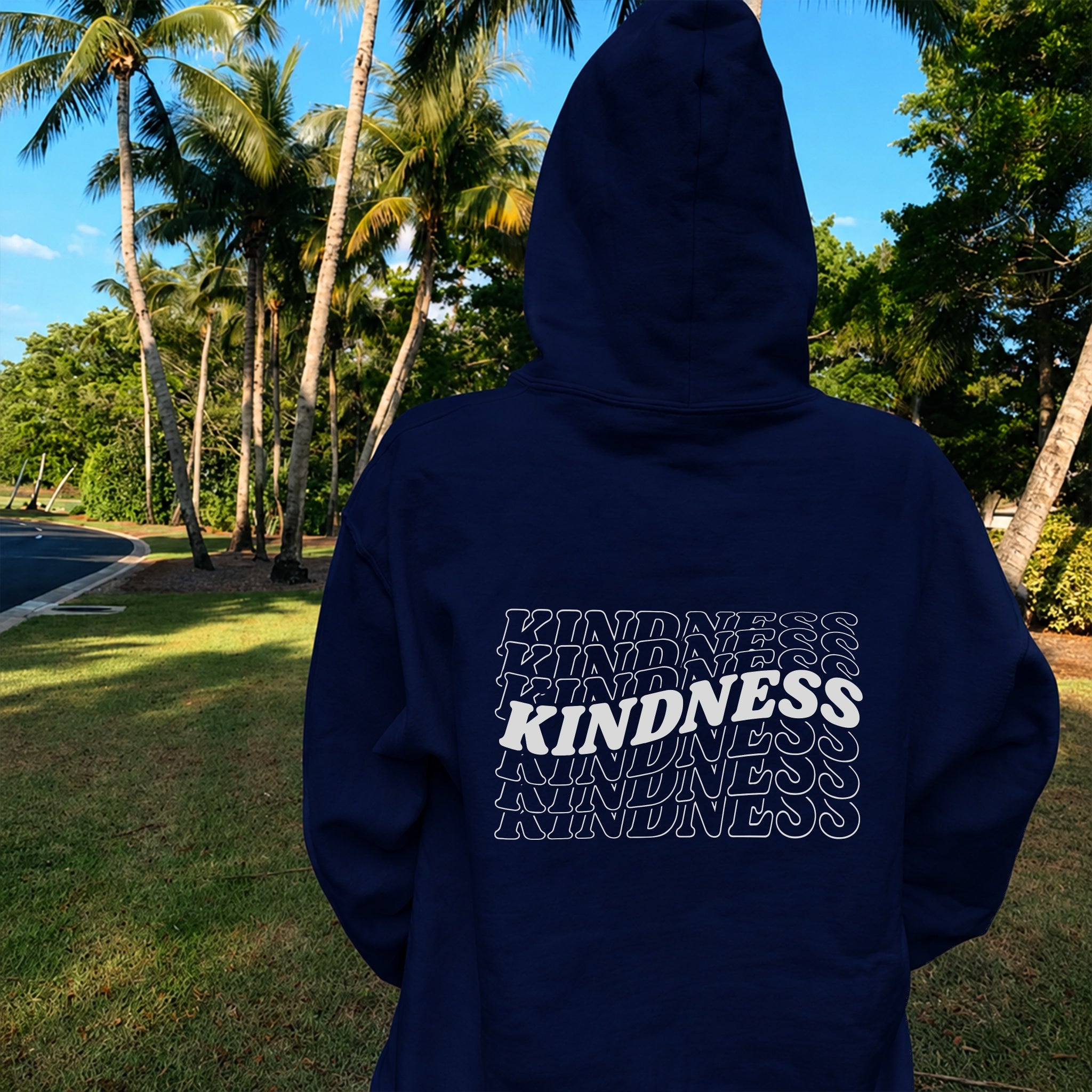 Kindness Wave Hoodie - Navy back