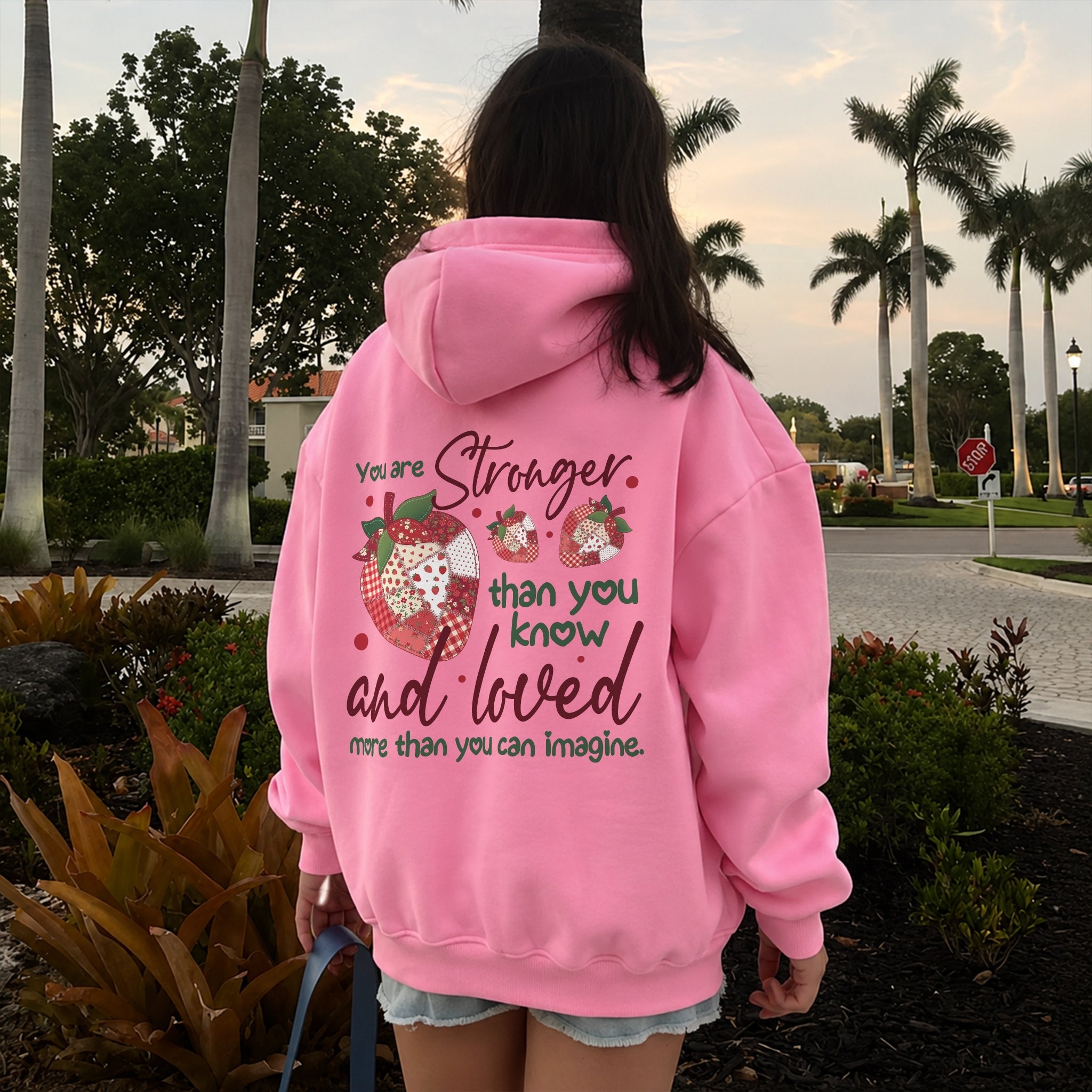Stronger Than You Know Hoodie - Bubblegum back