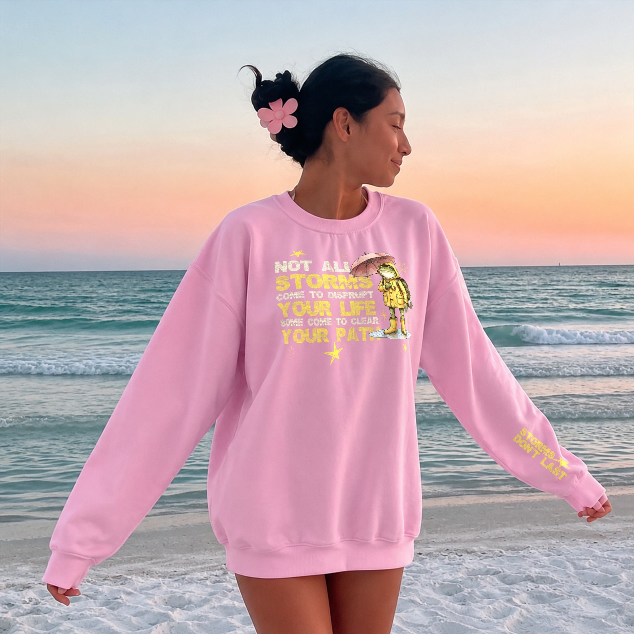 Clearing Skies Sweater - Bubblegum front