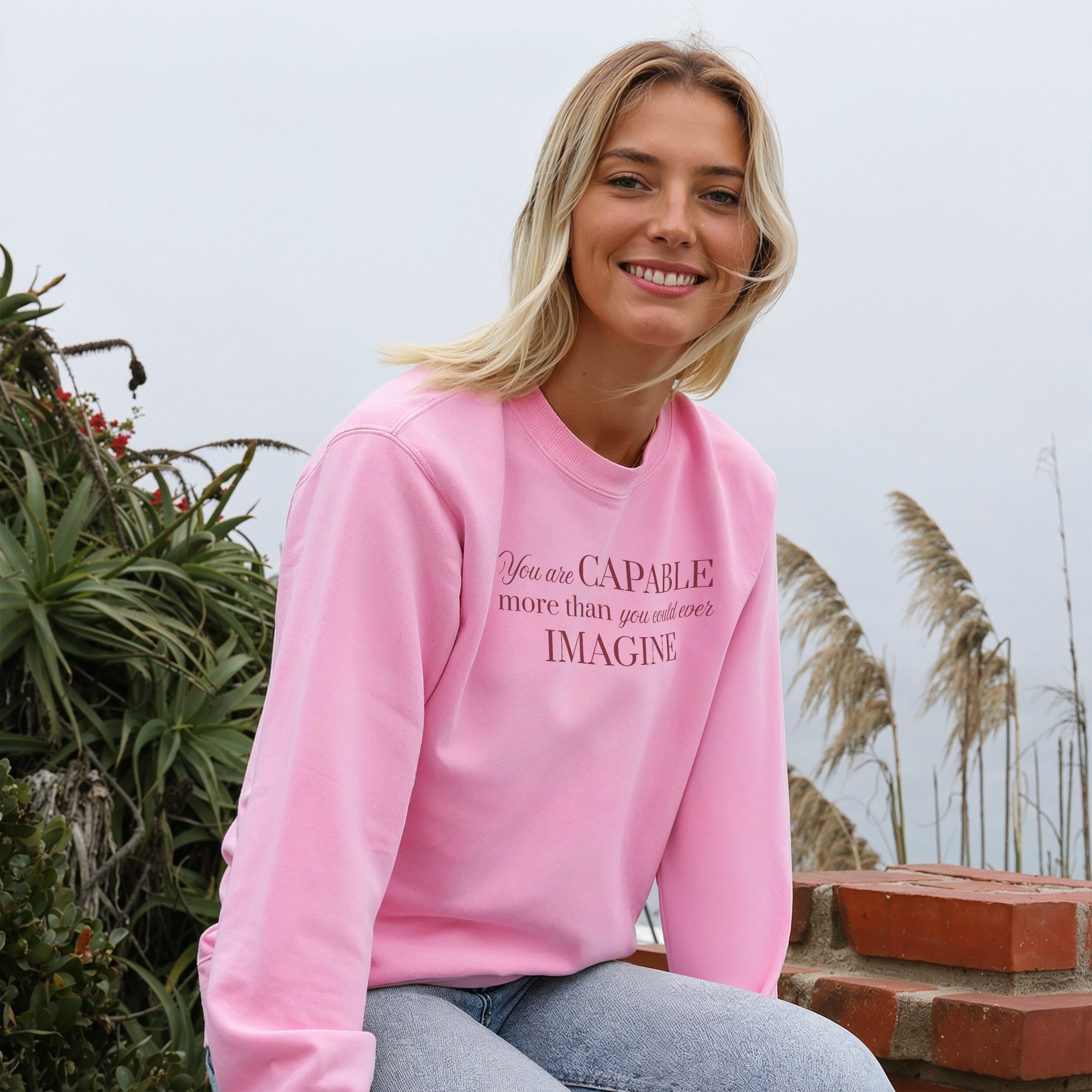 More Than You Know Sweater - Bubblegum Front