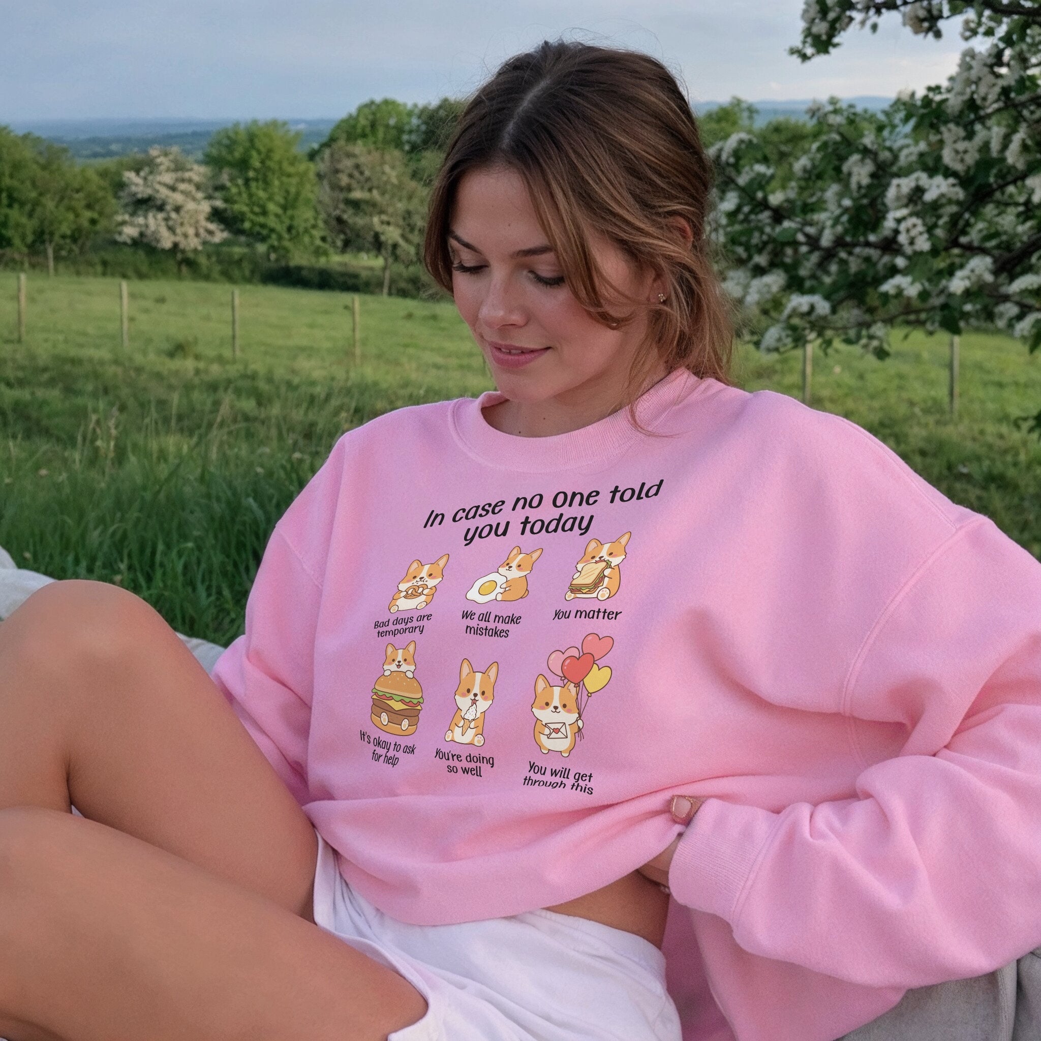 Just In Case Sweater - Bubblegum Front
