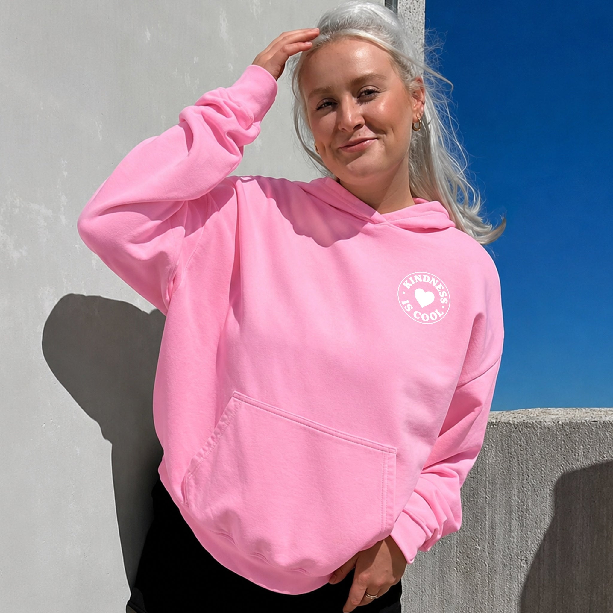 Kindness Wave Hoodie - Bubblegum front