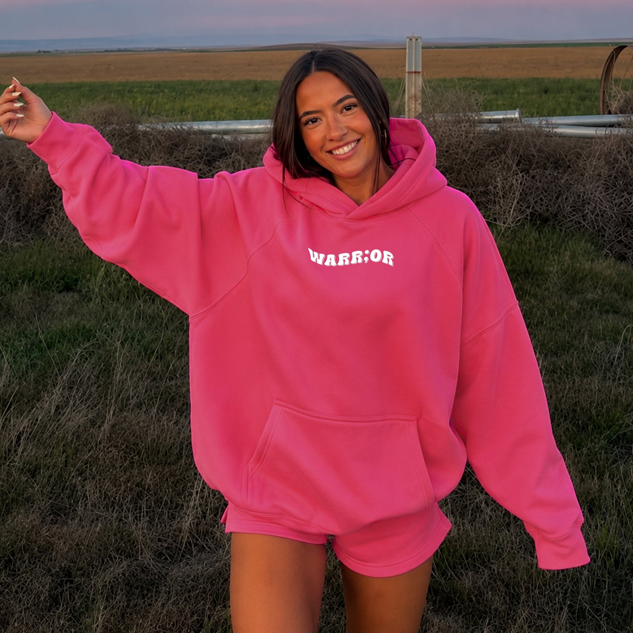 Warr;or Hoodie - Bubblegum front