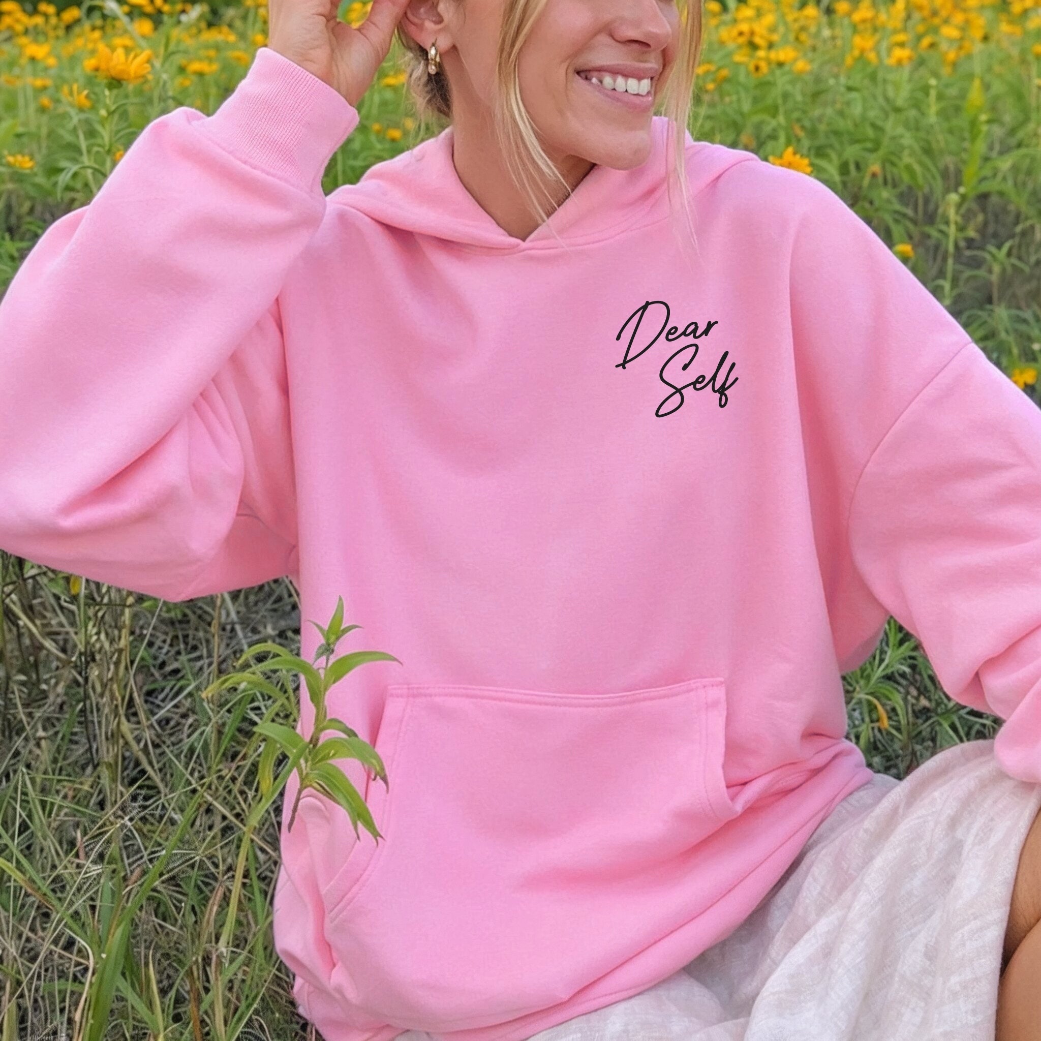 Dear Self Hoodie - Bubblegum Front