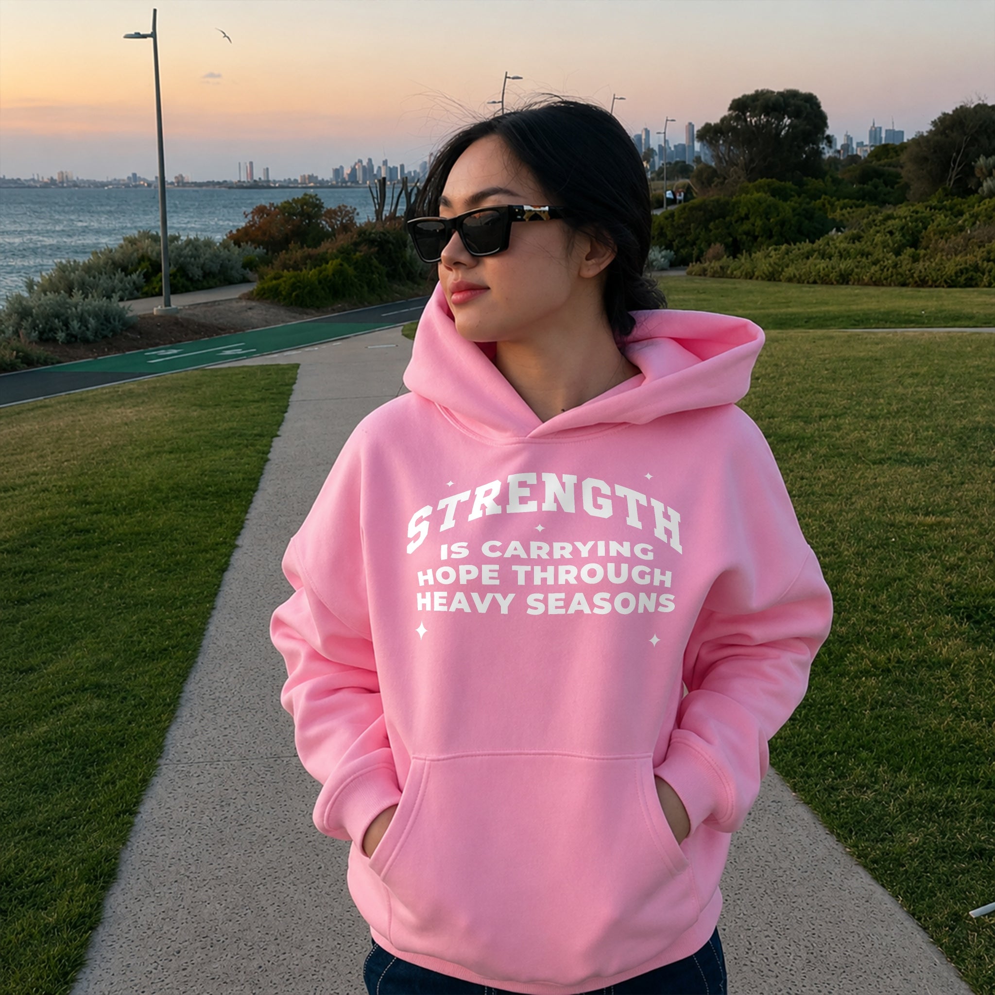 Carry Hope Hoodie - Bubblegum front