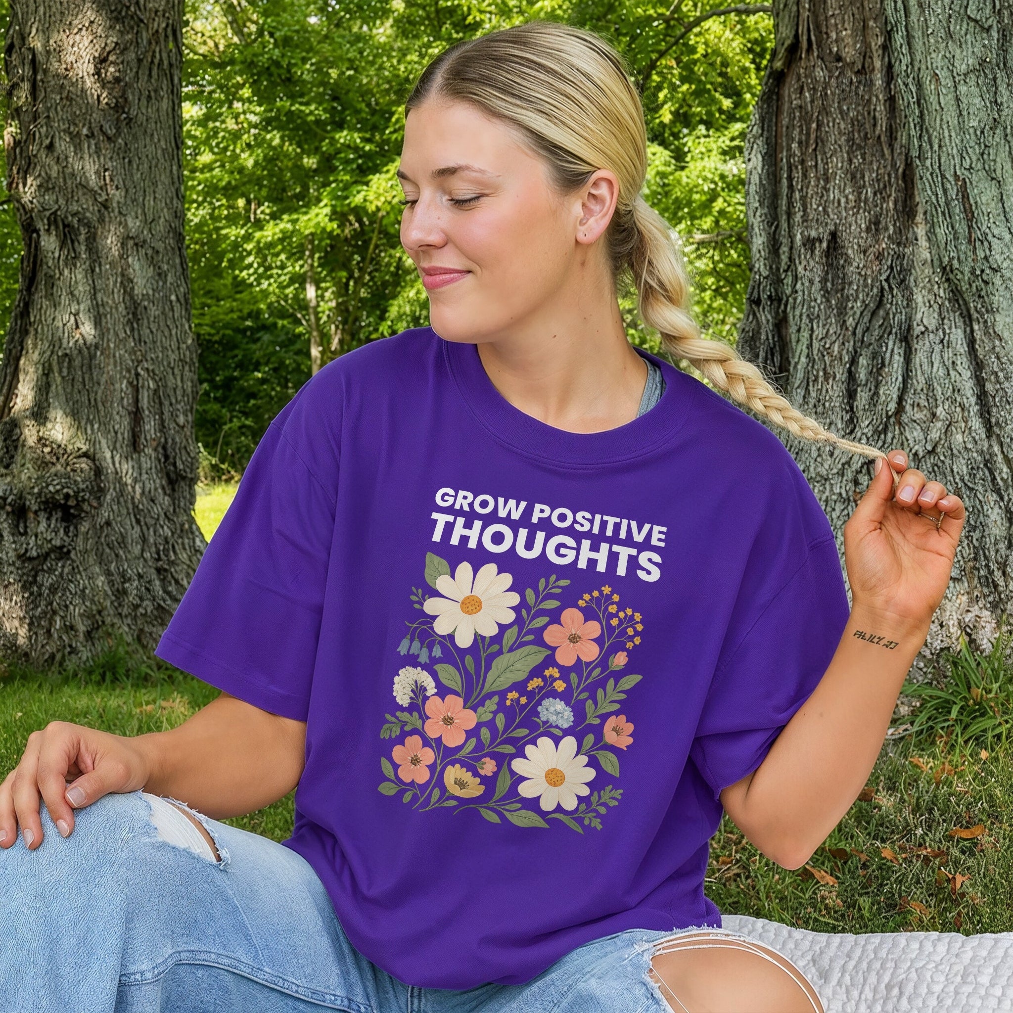 Grow Positive Tee - Lilac Front