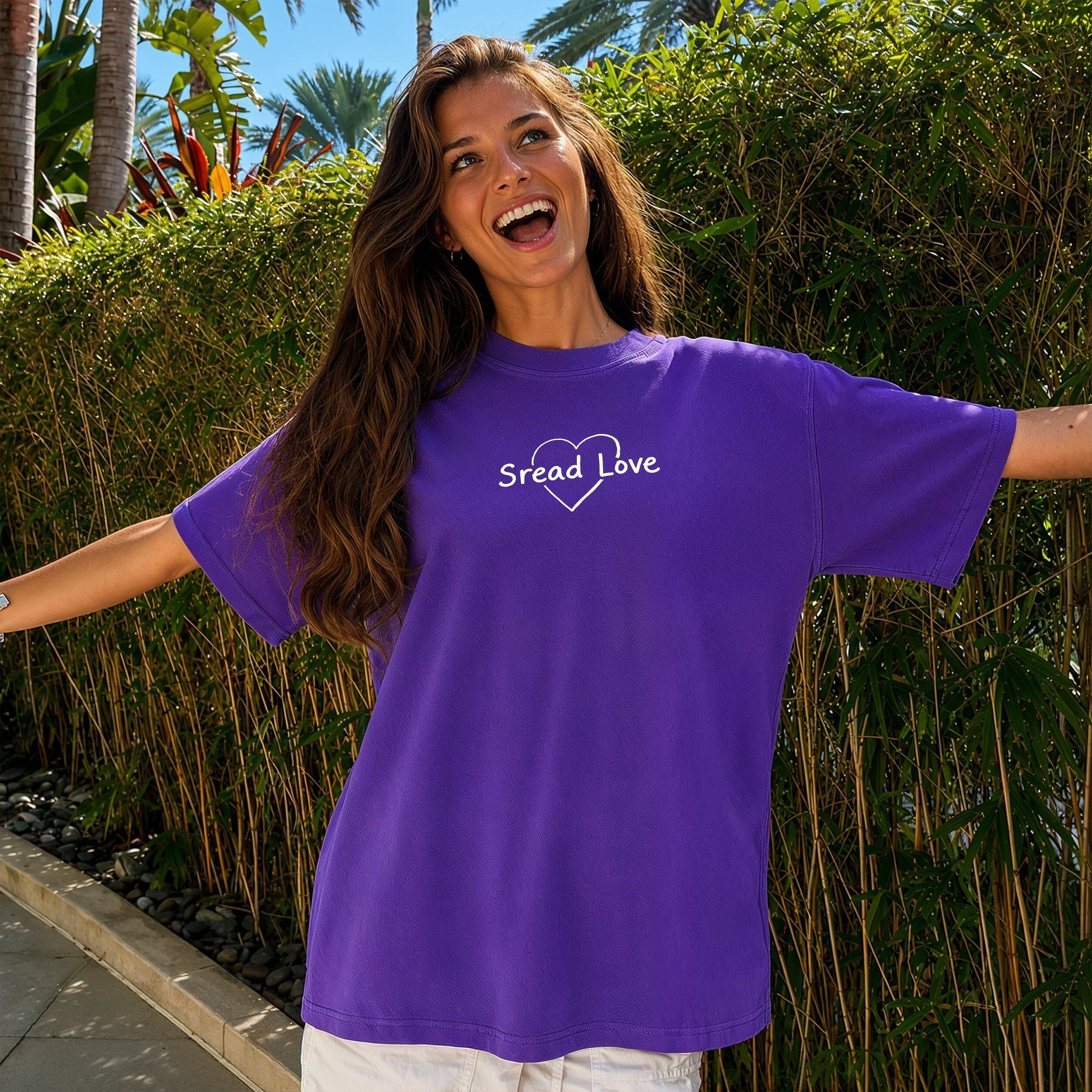 Spread Love Tee - Lilac Front