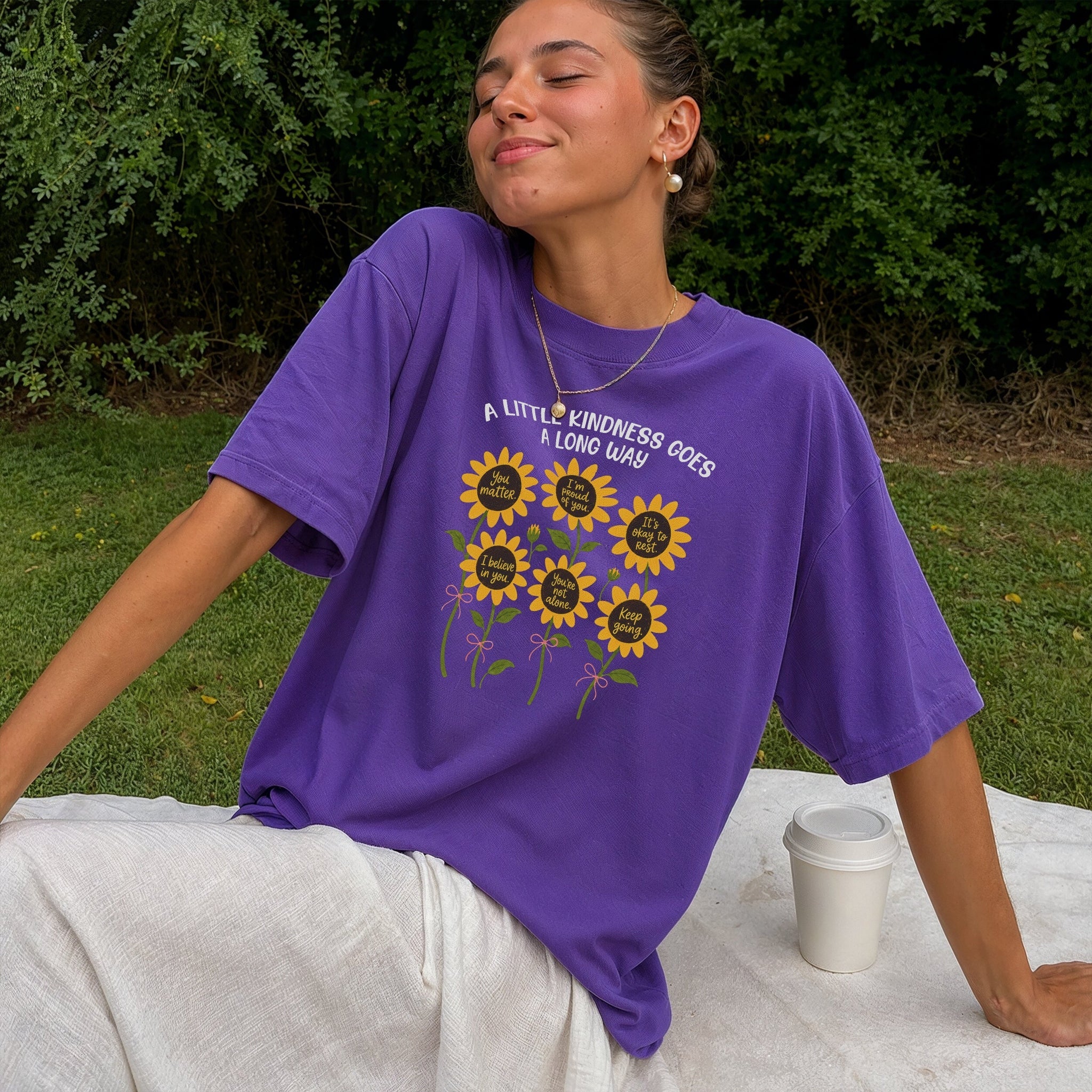 Little Kindness Tee - Lilac Front