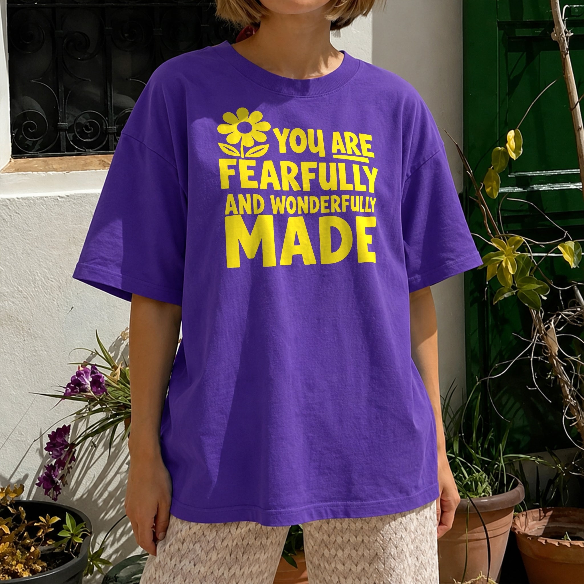 Fearfully And Wonderfully Made Tee - Royal Purple front