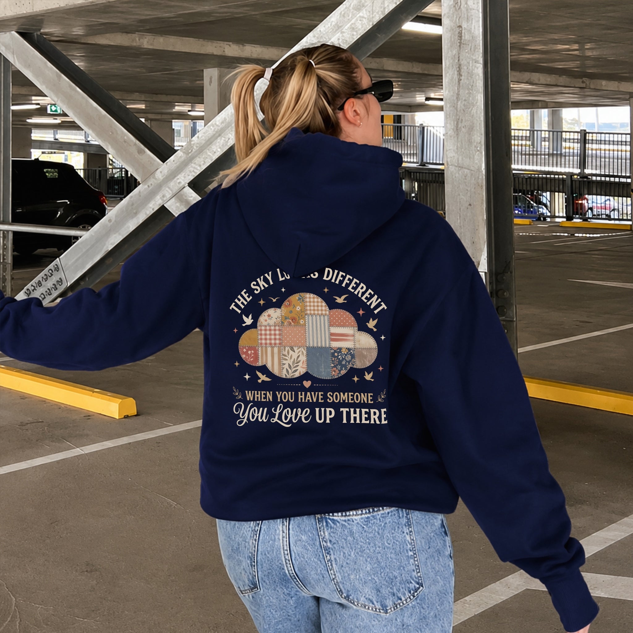 Someone Up There Hoodie - Royal Blue back