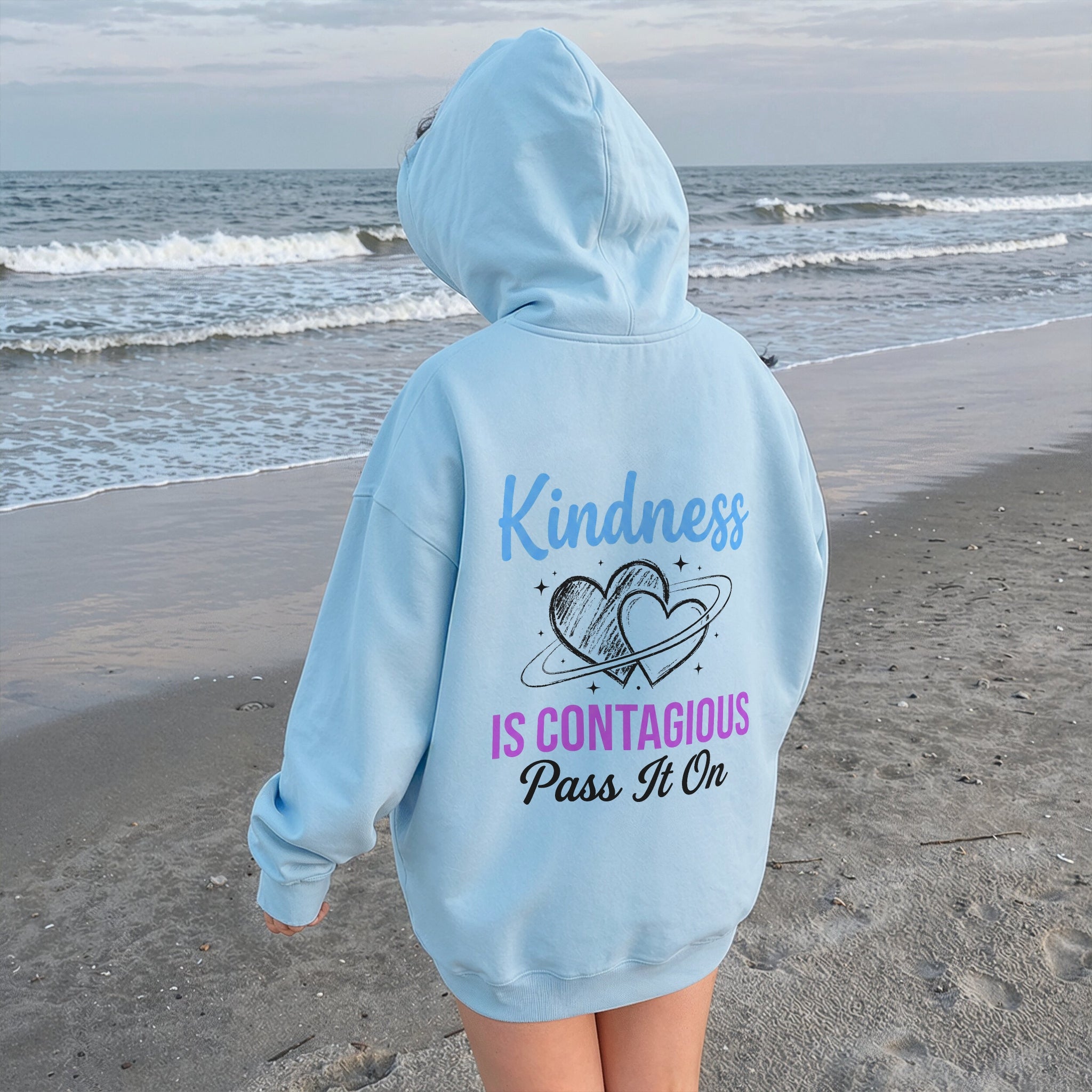 Pass It On Hoodie - Sky Blue Back