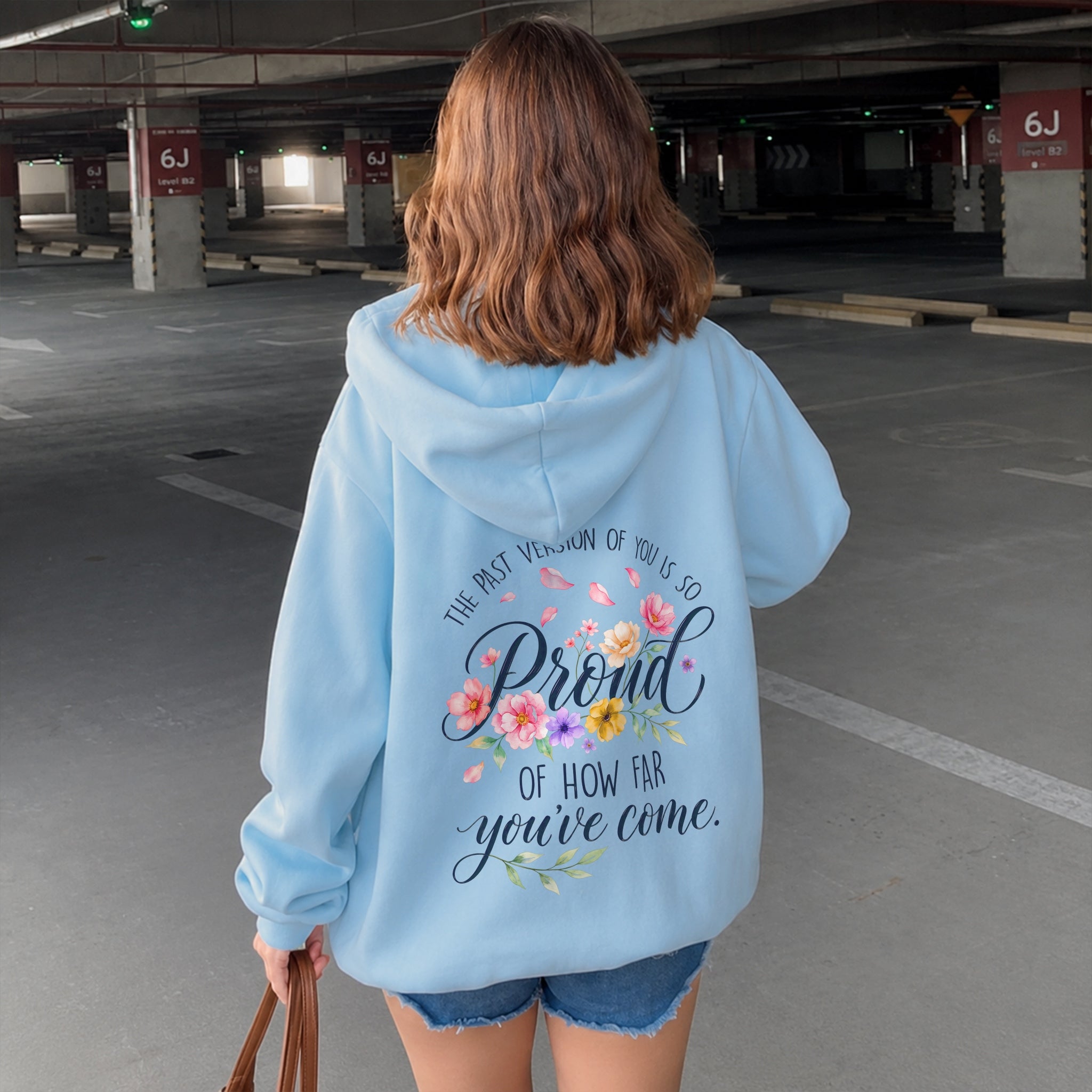 How Far You've Come Hoodie - Sky Blue back