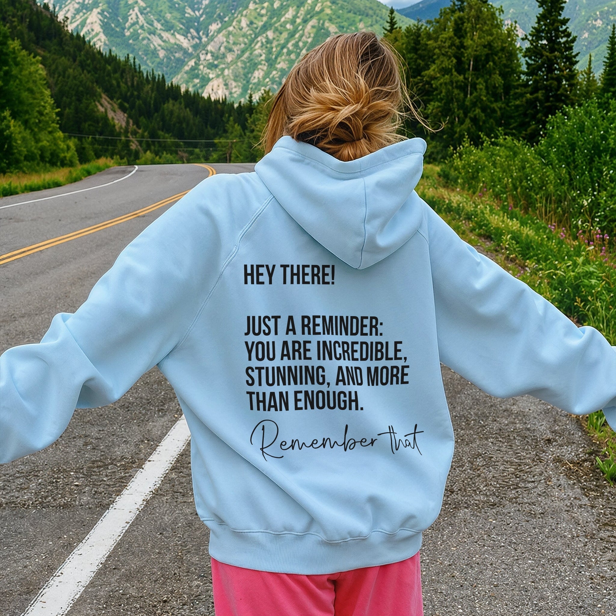 More Than Enough Hoodie - Sky Blue Back