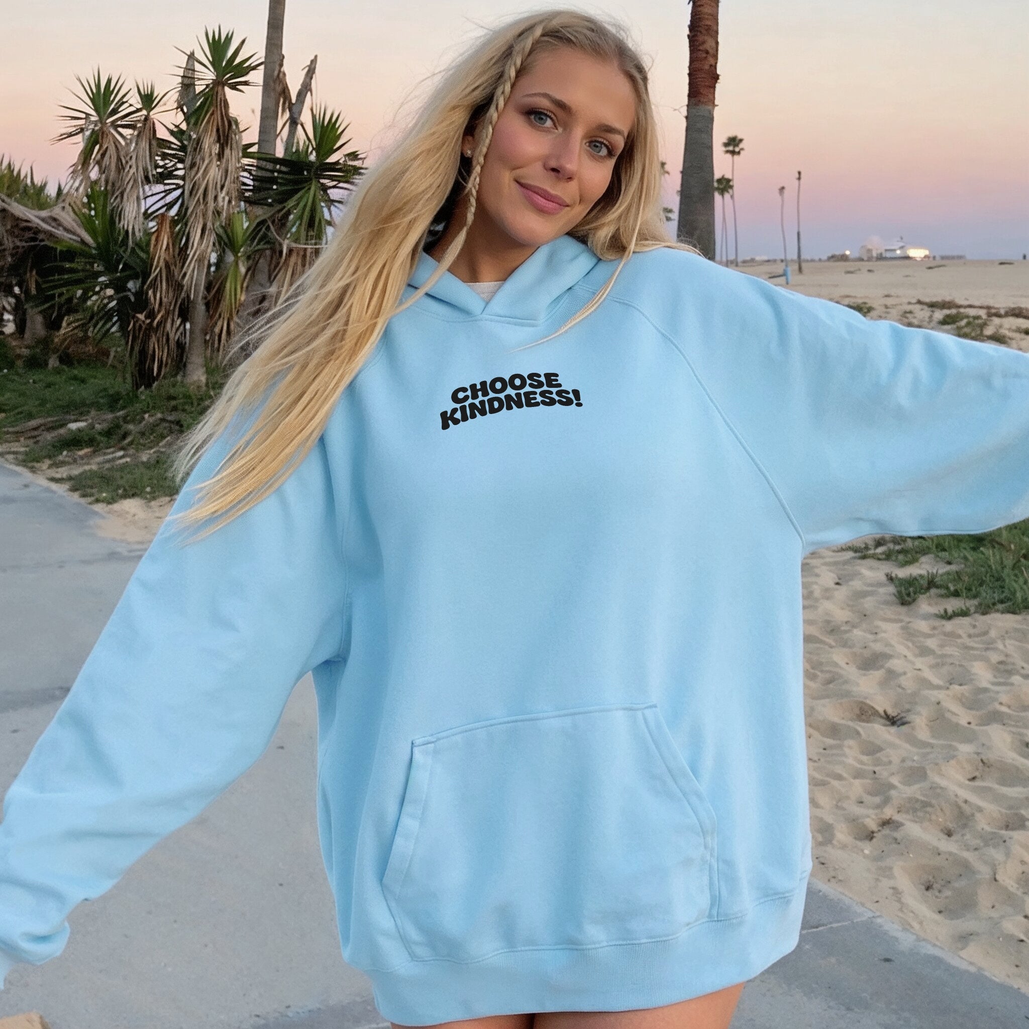 Kindness Matters Hoodie - Sky Blue Front
