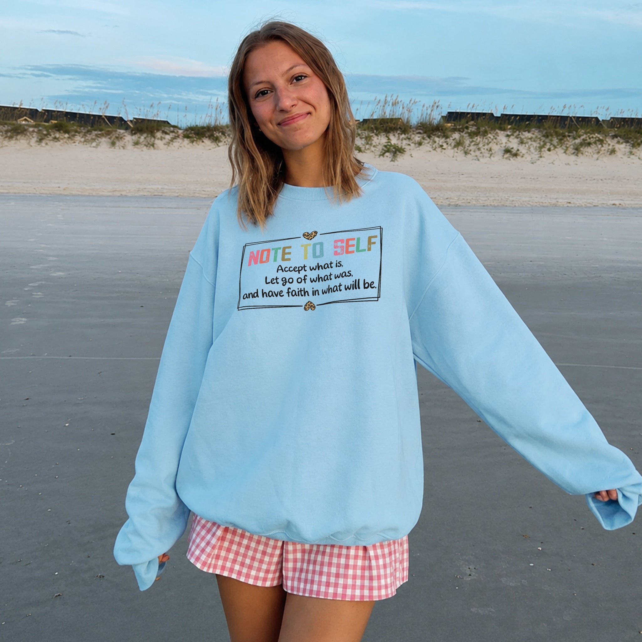 Have Faith Sweater - Sky Blue front