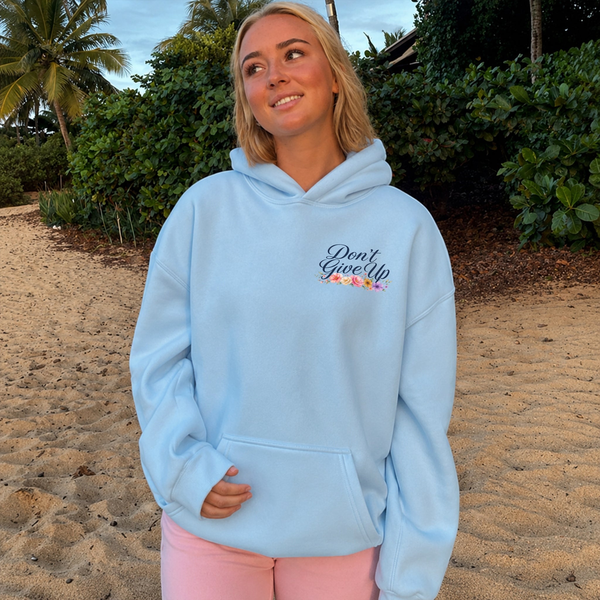 How Far You've Come Hoodie - Sky Blue front