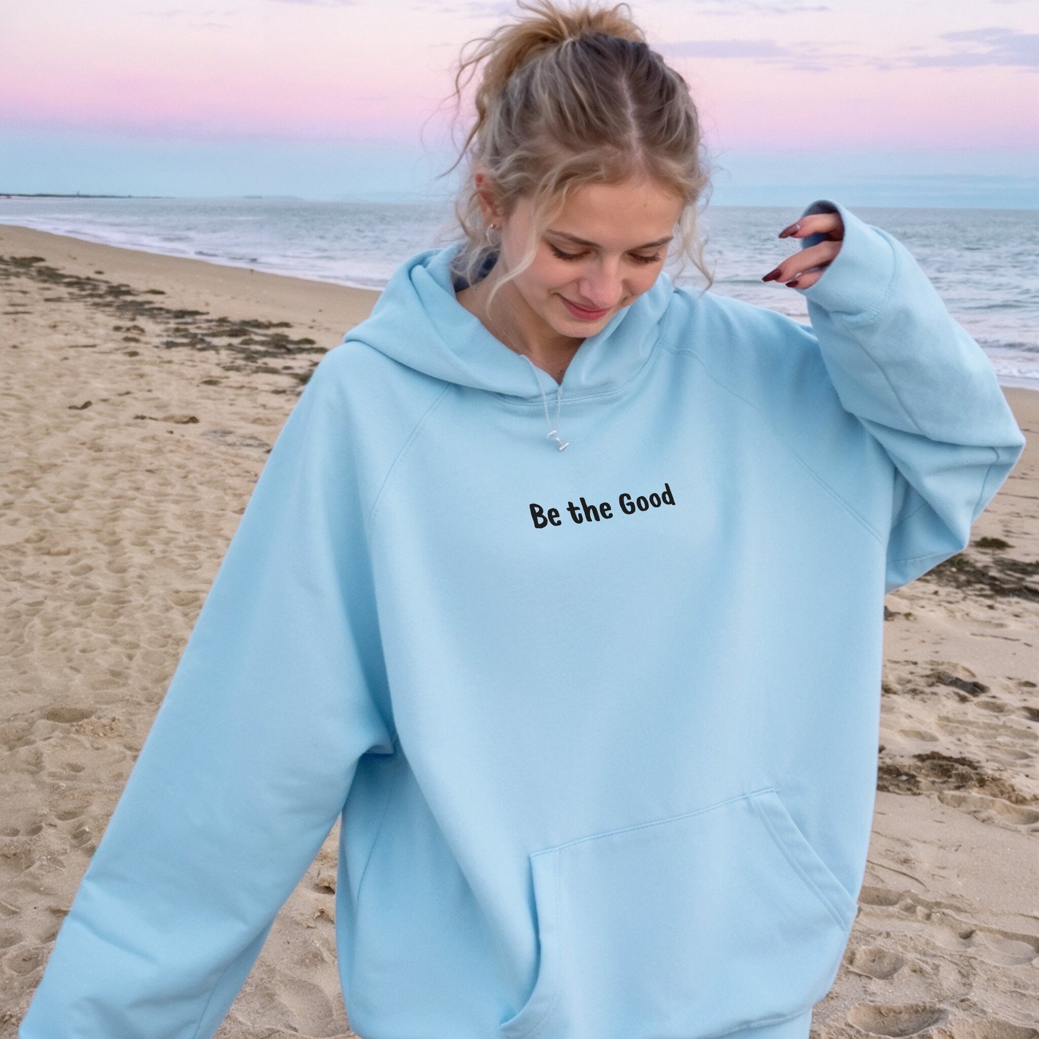 Be The Good Hoodie - Sky Blue Front
