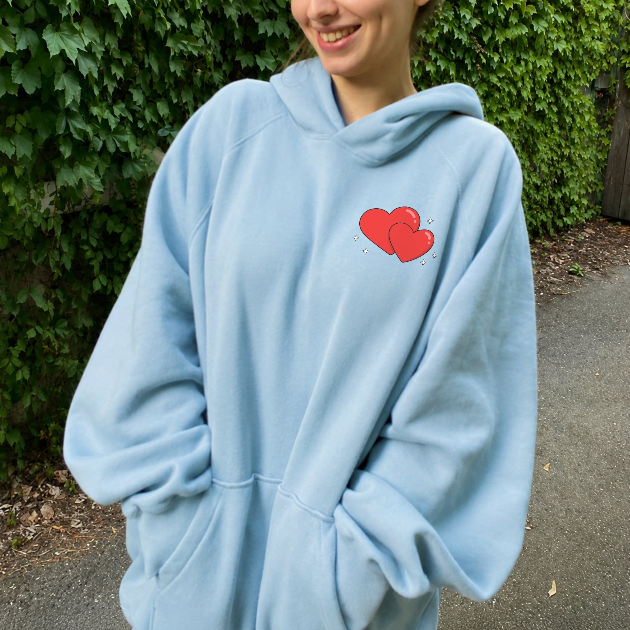 Feel Whatever Your Heart Needs Hoodie - Sky Blue front