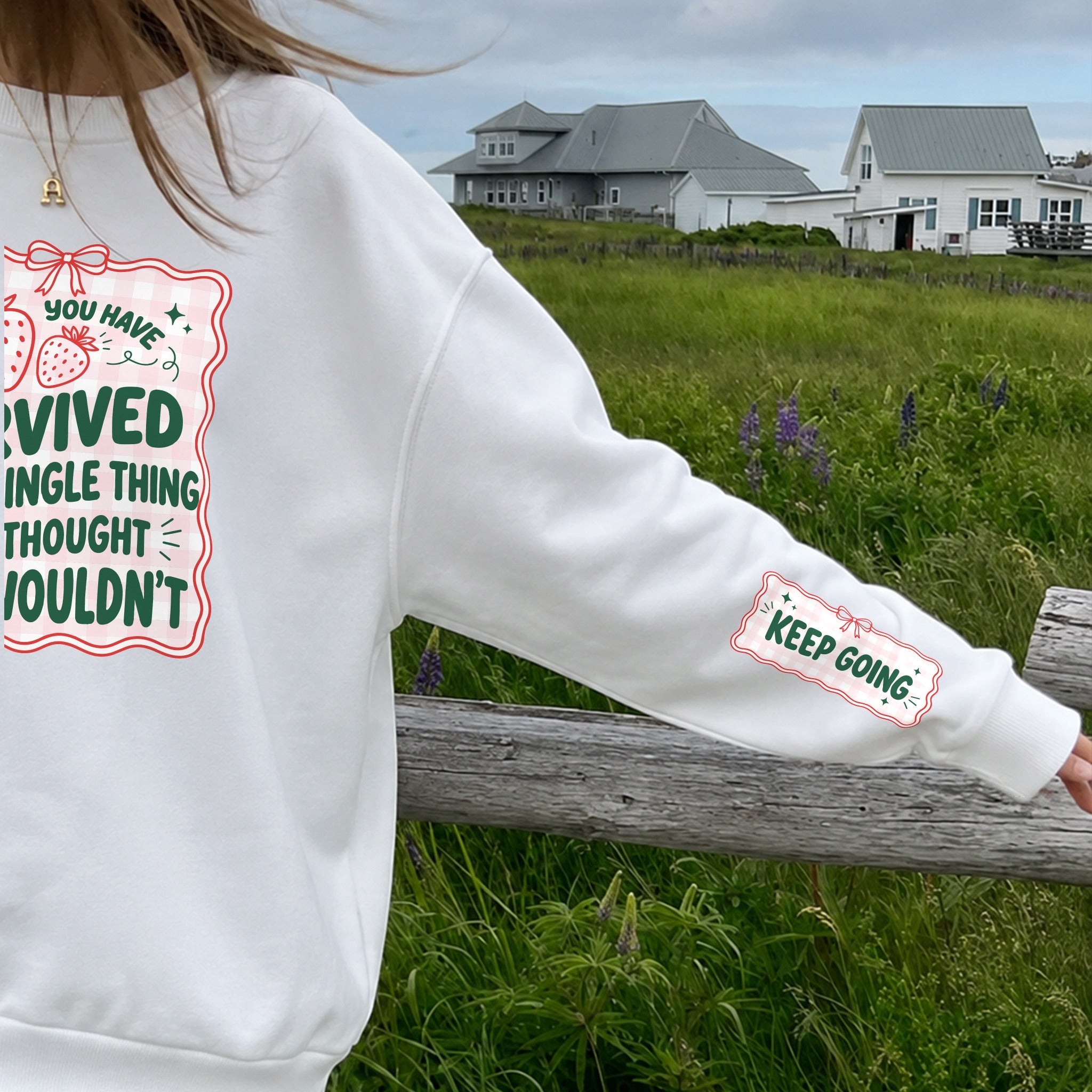 You Survived Sweater - White sleeve