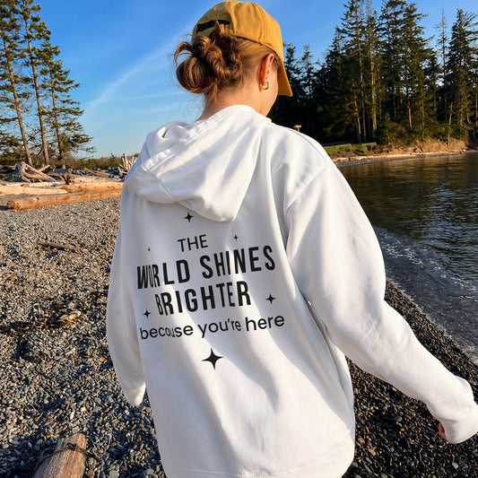 Brighter Than Midnight Hoodie - White Back