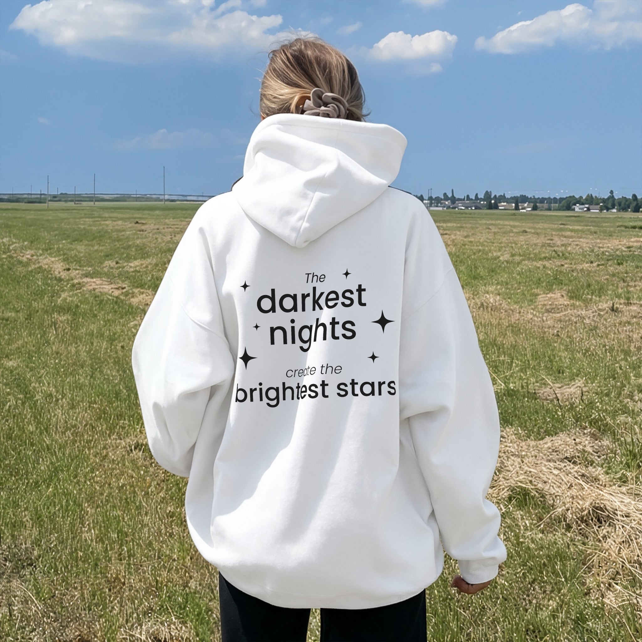 Darkest Nights Hoodie - White Back