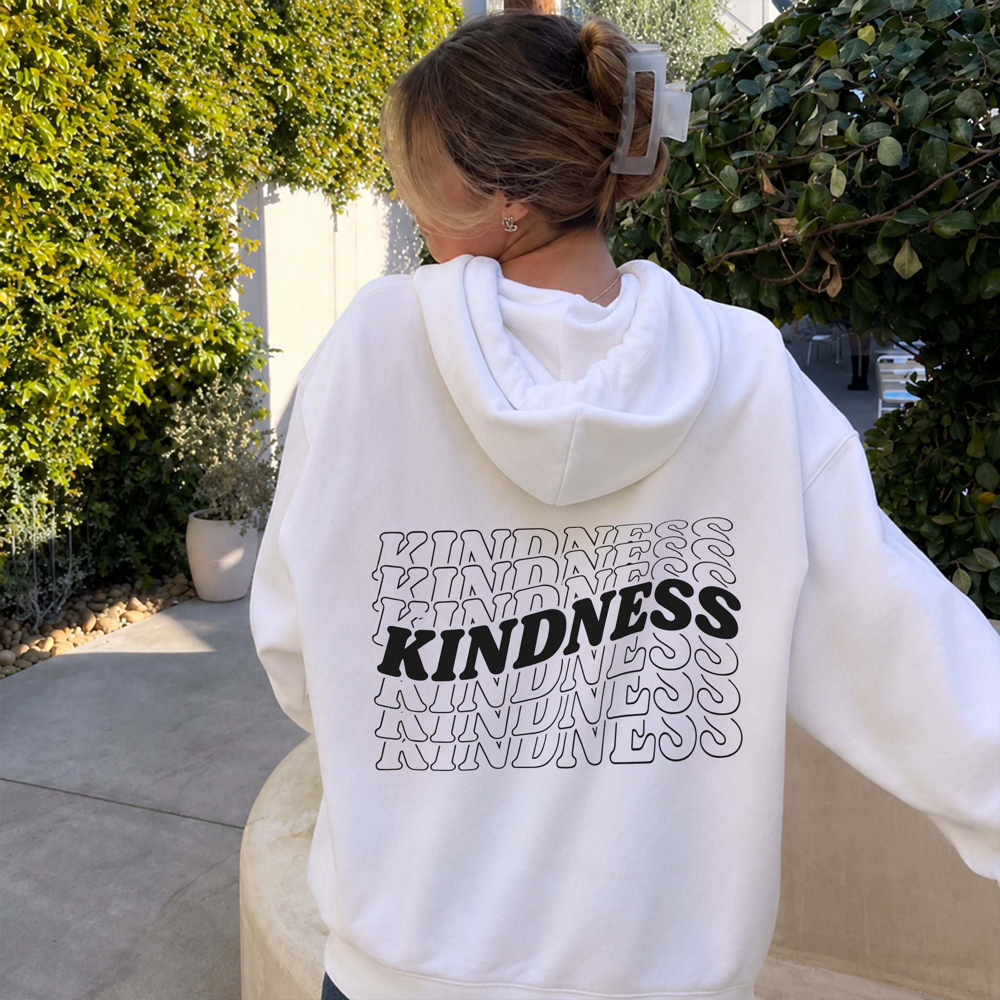 Kindness Wave Hoodie - White back