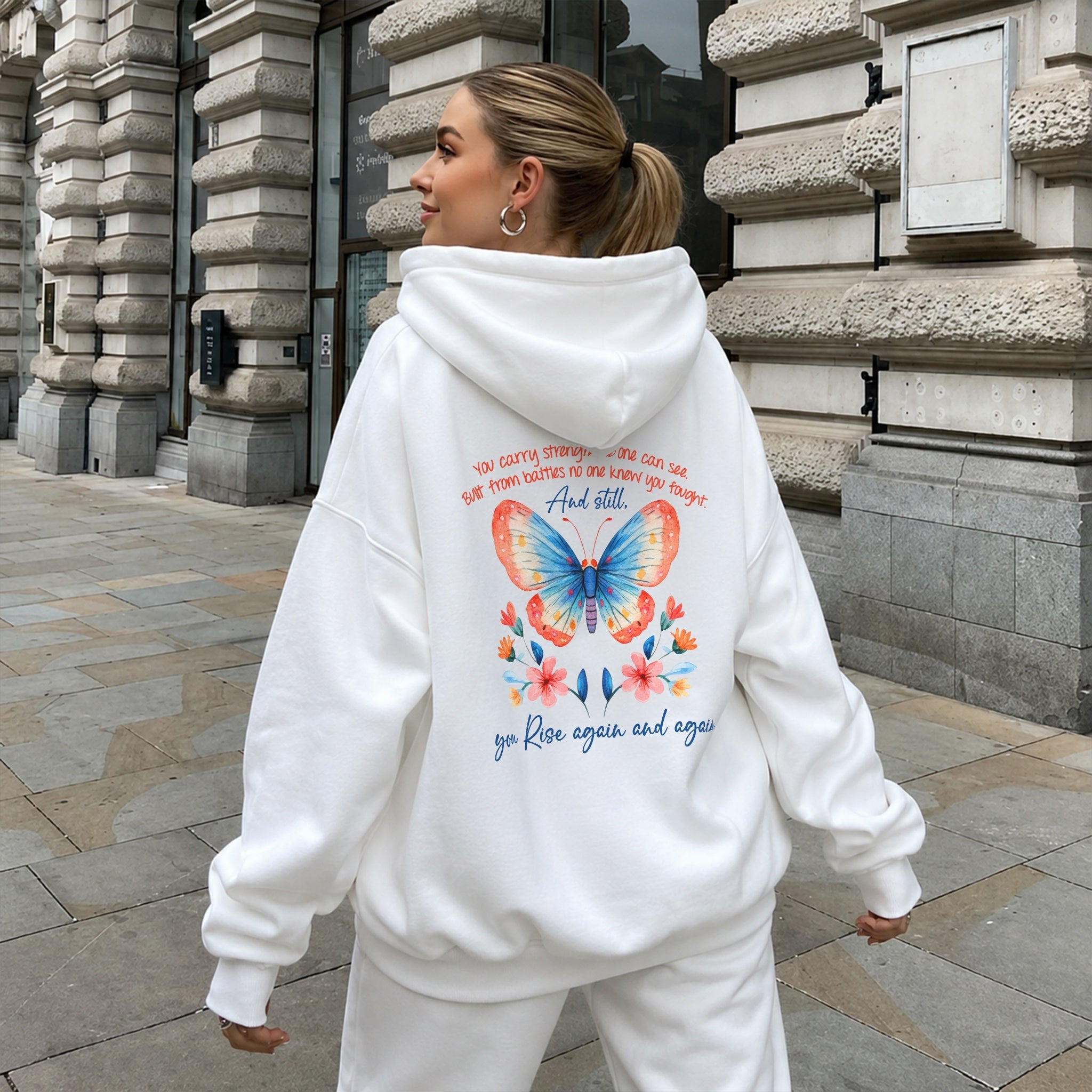 Unseen Strength Hoodie - White back