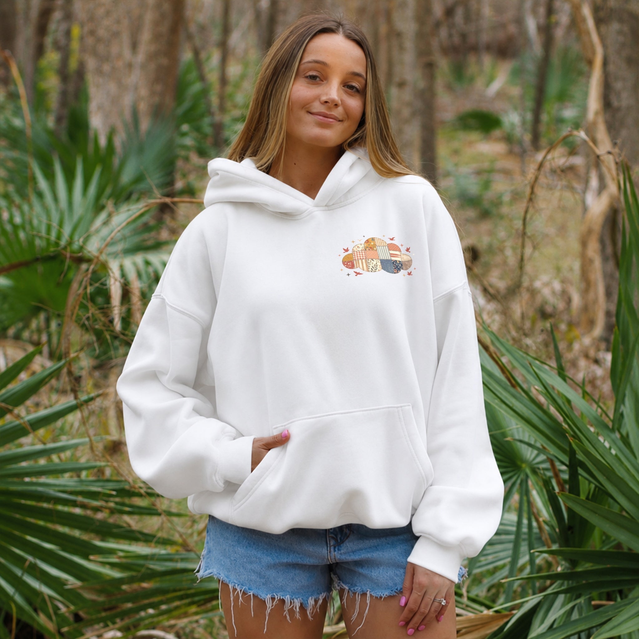 Someone Up There Hoodie - White front
